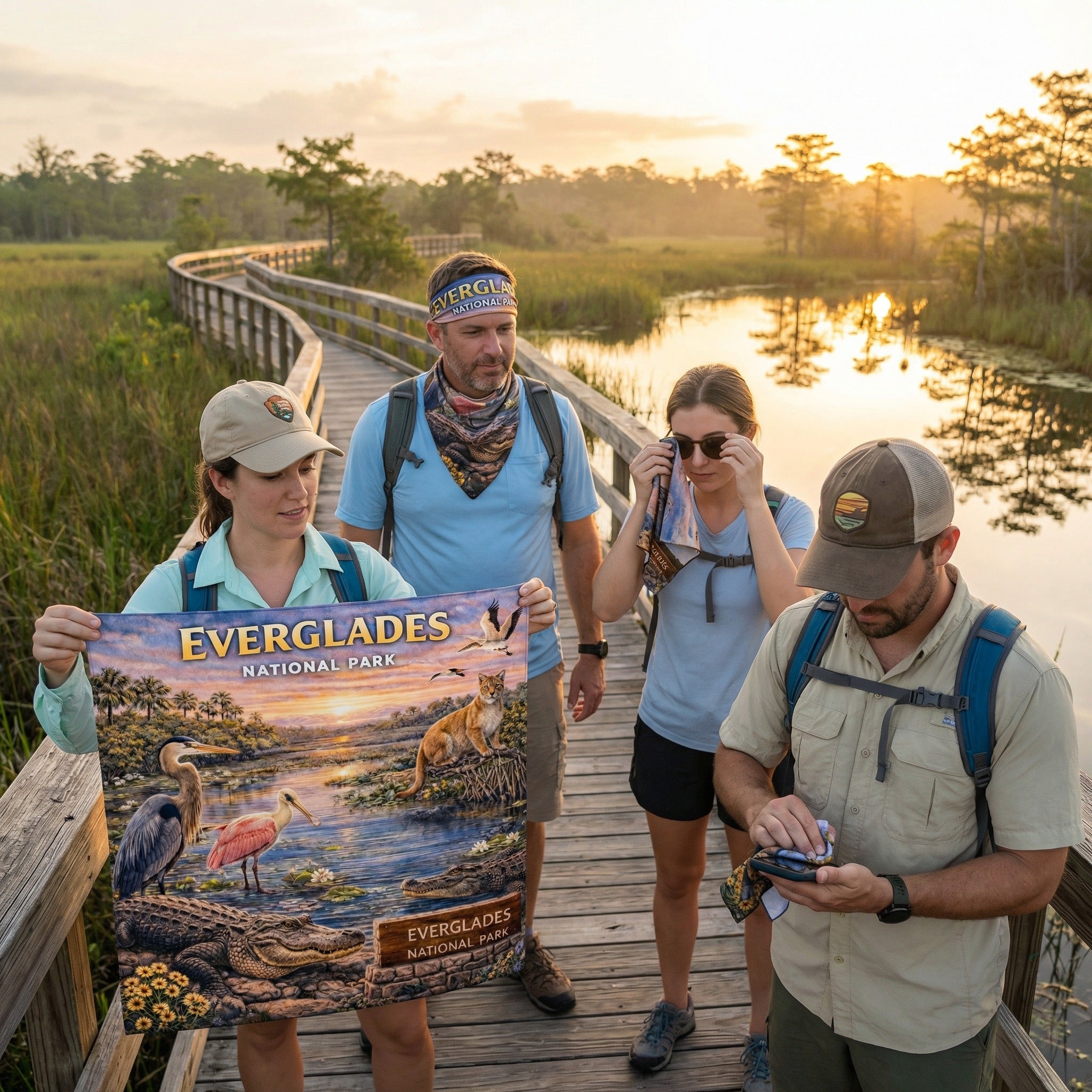 Everglades National Park Handy Map Microfiber Cloth Bandana
