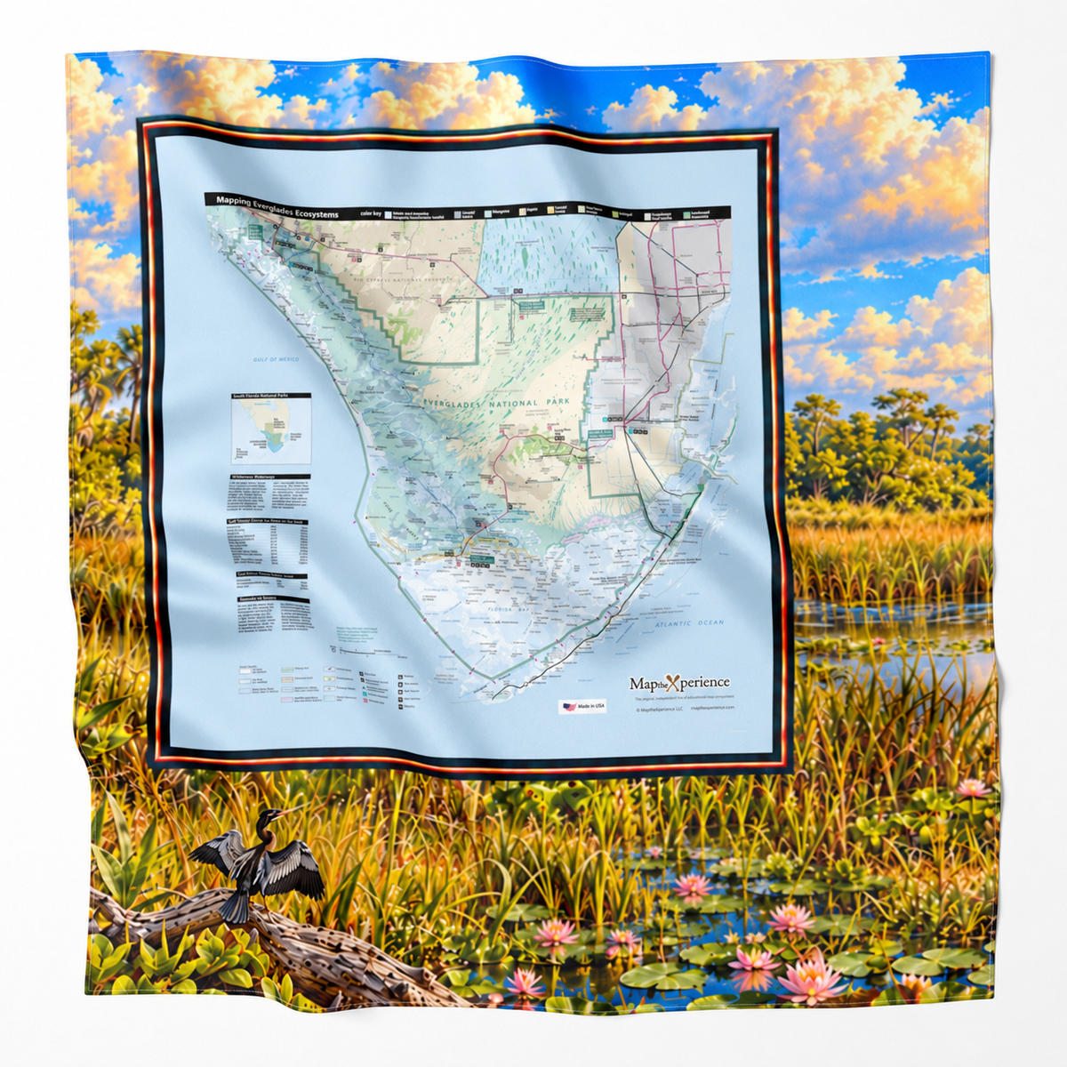 Everglades National Park – Microfiber Map Cloth Bandana