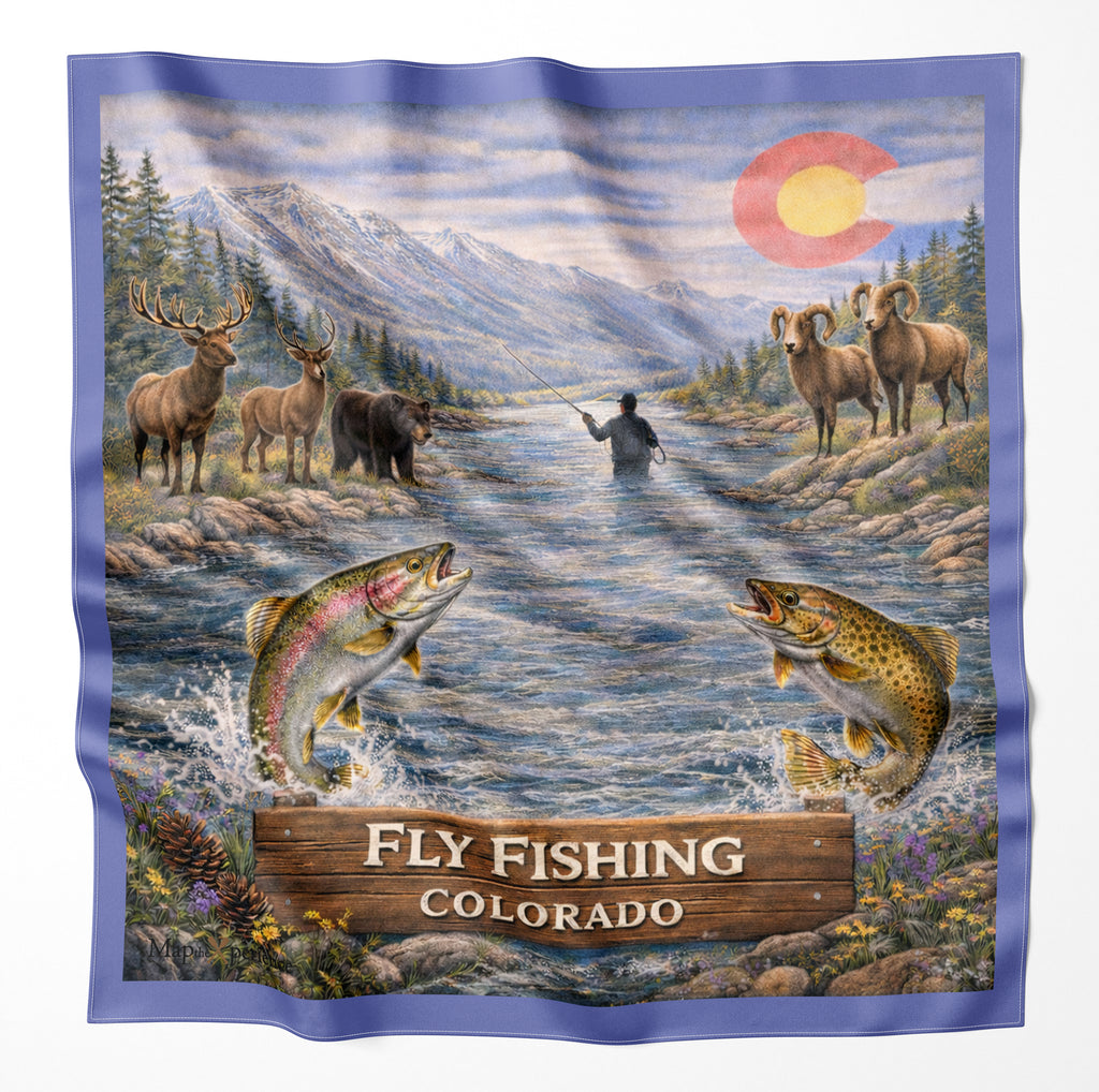 Animas River Colorado Fly Fishing Microfiber Cloth Bandana