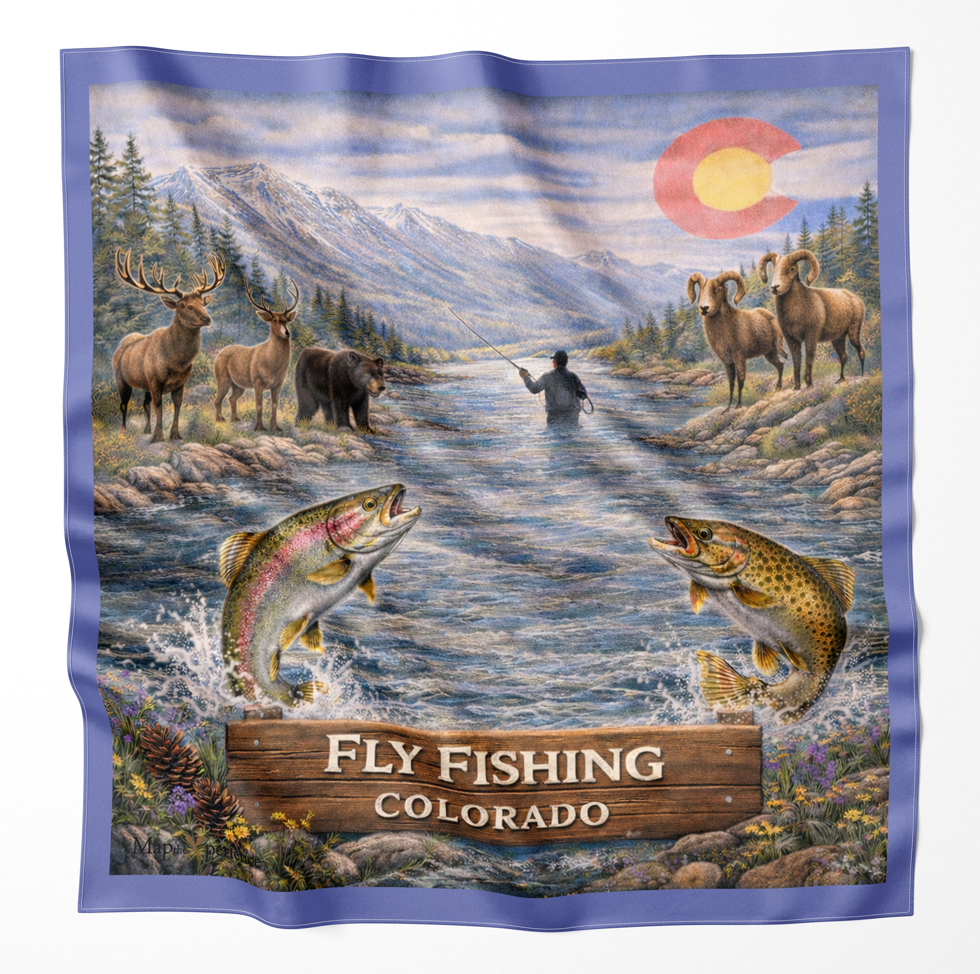 Arkansas River Colorado Fly Fishing Microfiber Cloth Bandana