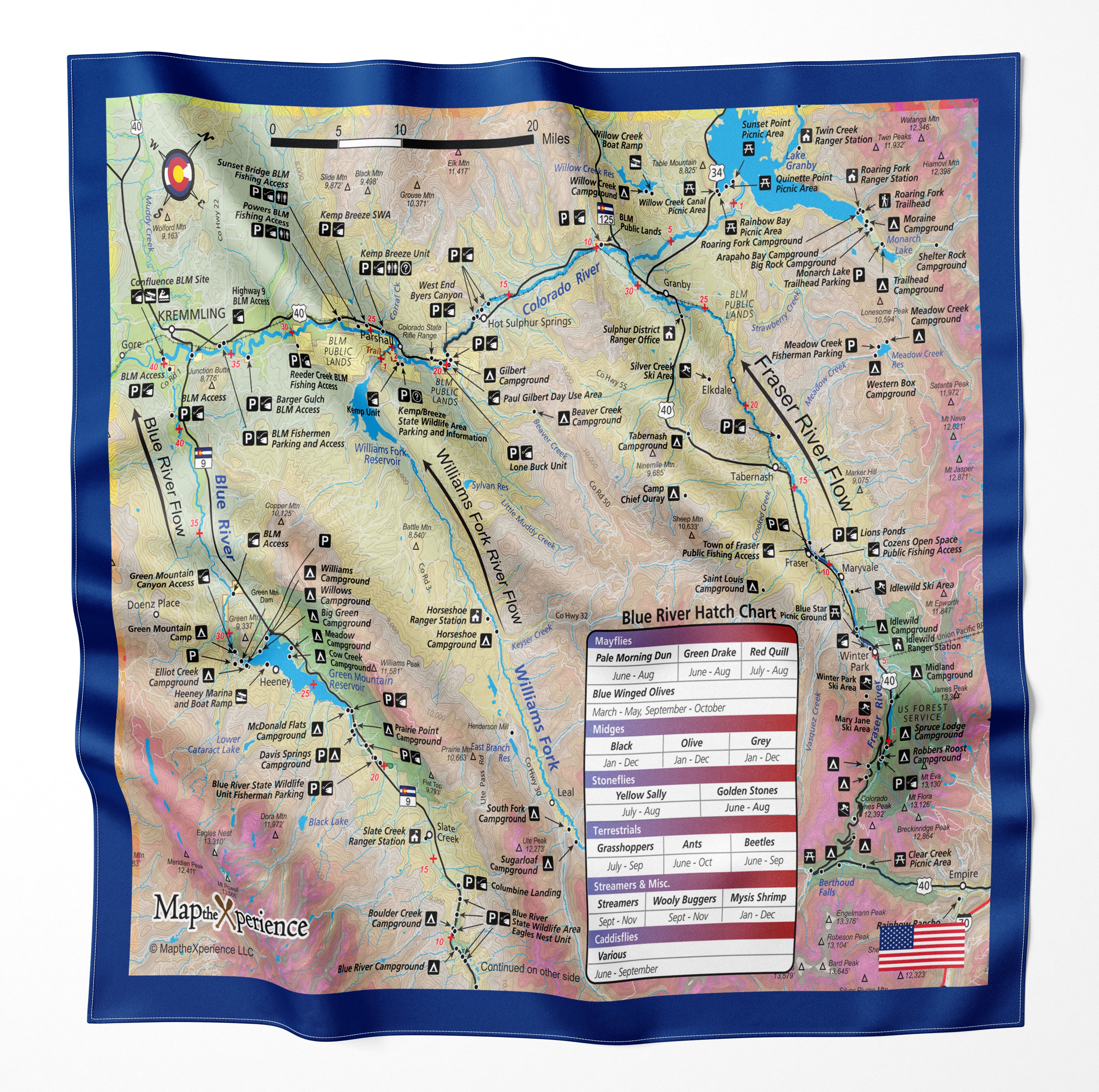 Fraser River Colorado Microfiber Map Bandana