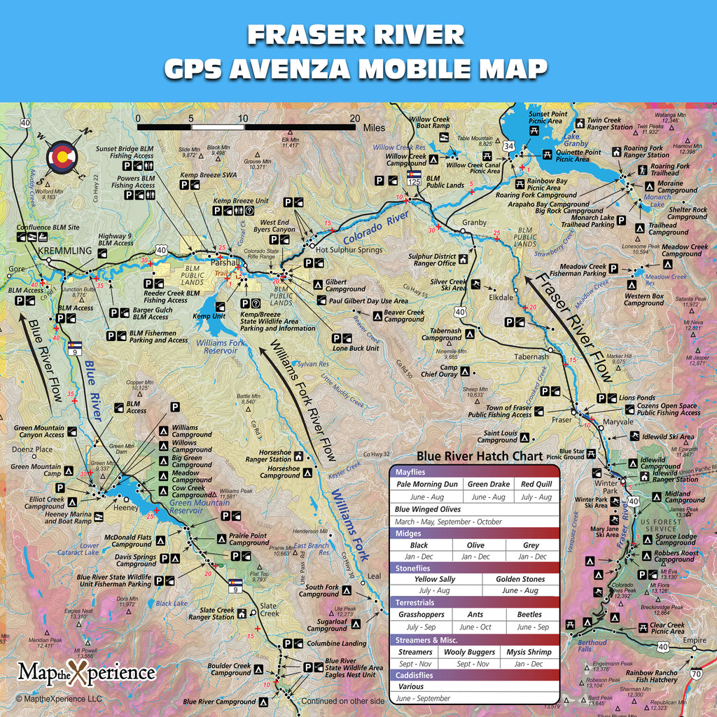Fraser River Colorado Mobile GPS Fishing Map