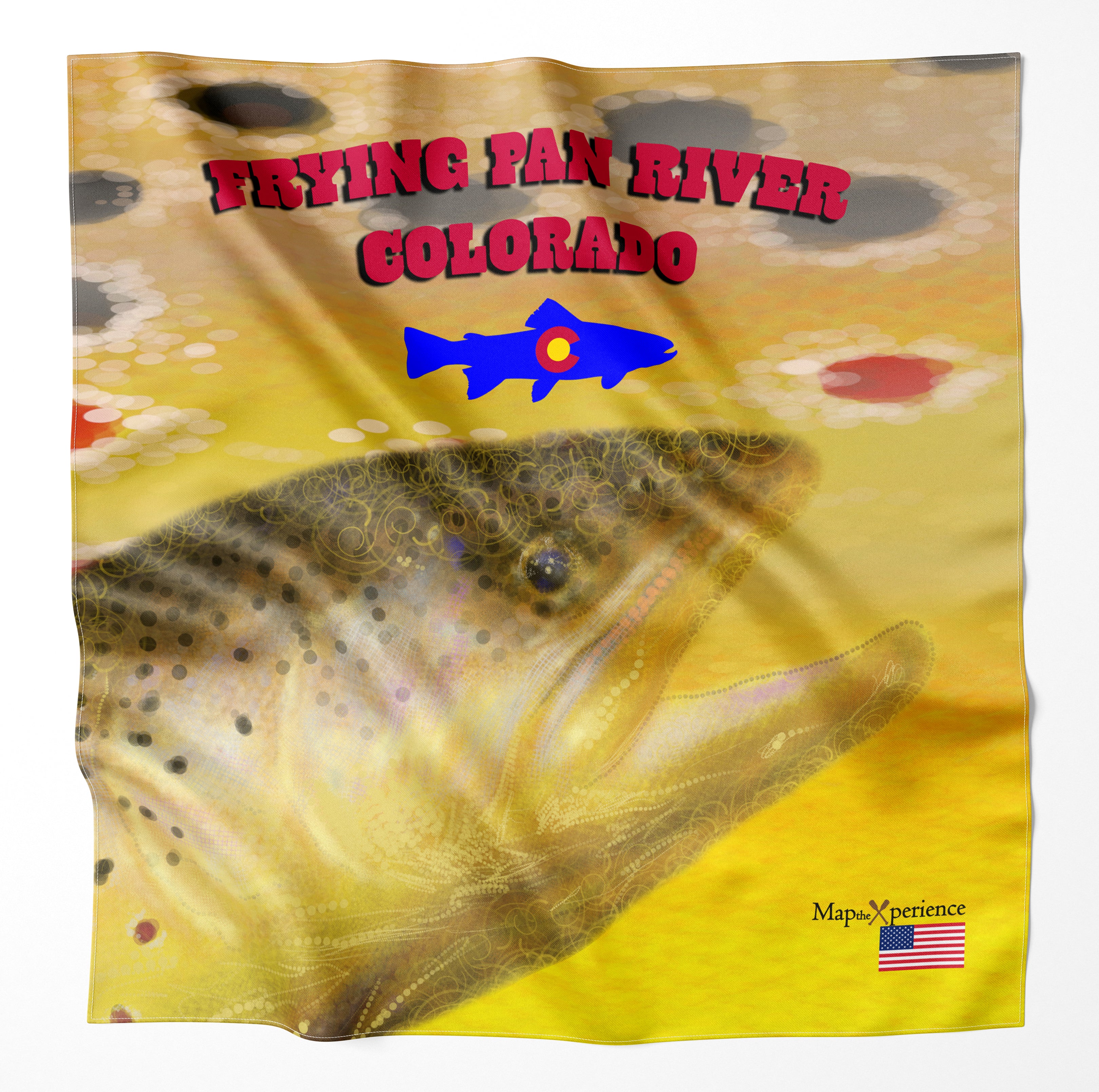 Frying Pan River Colorado Microfiber Map Bandana