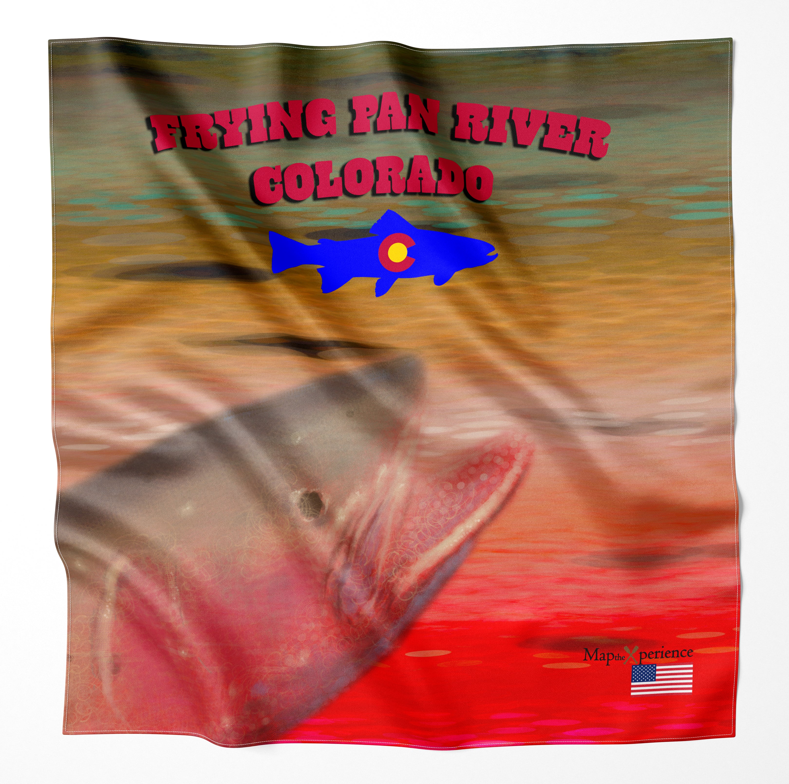 Frying Pan River Colorado Microfiber Map Bandana