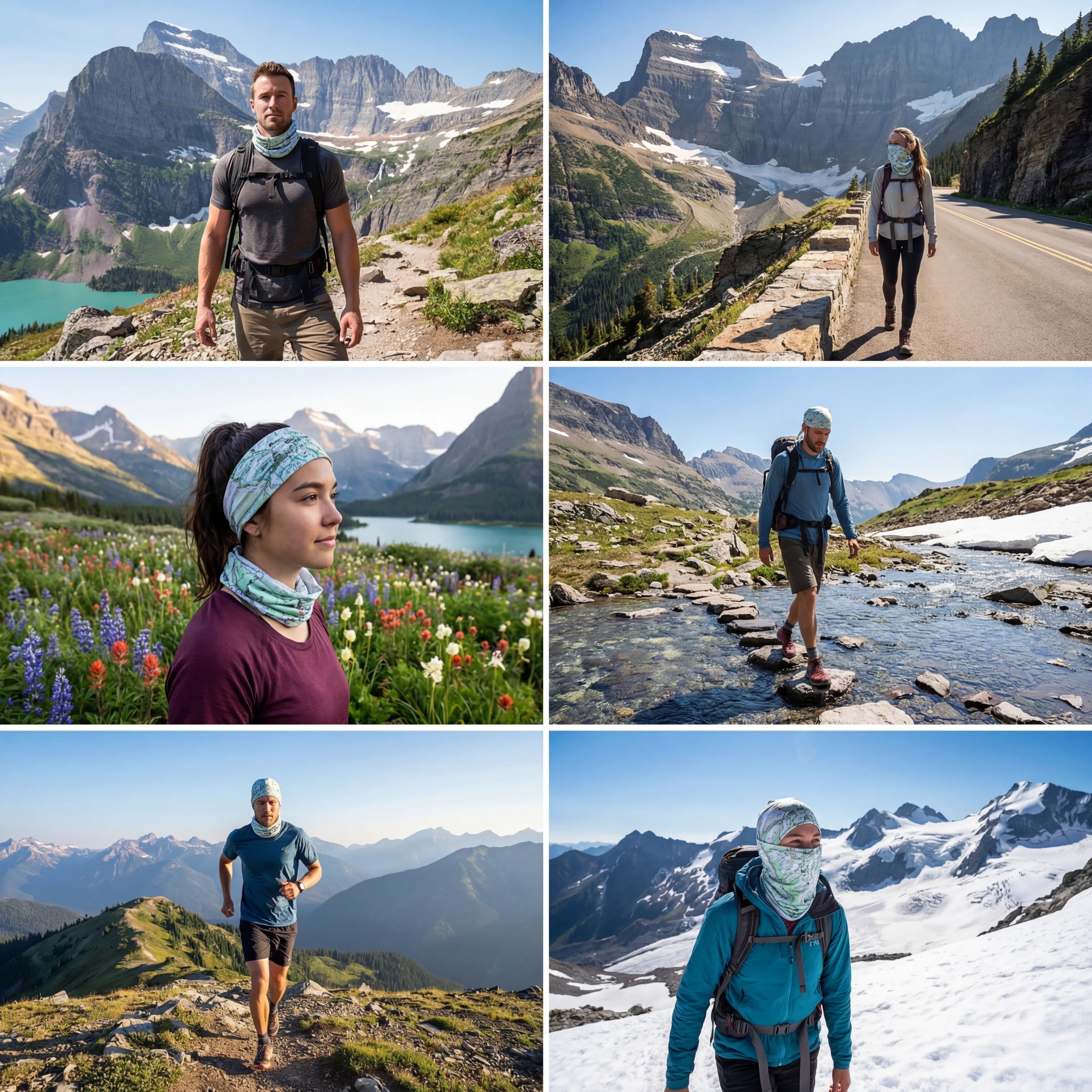 Glacier National Park Map X Guard Neck Gaiter