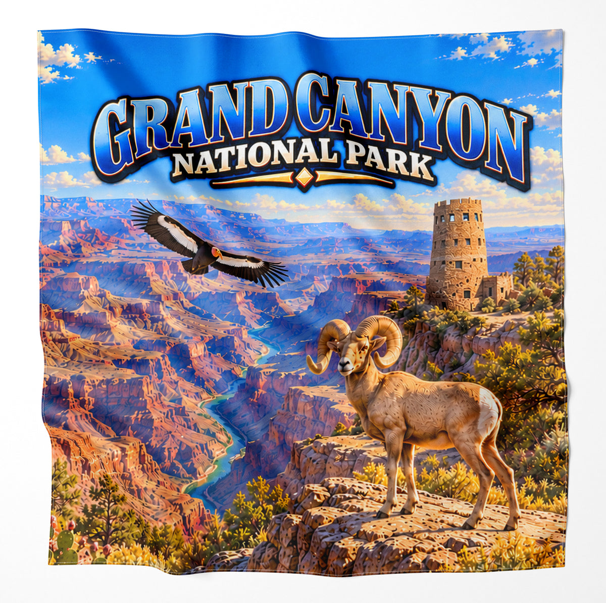 Grand Canyon National Park – Microfiber Map Cloth Bandana