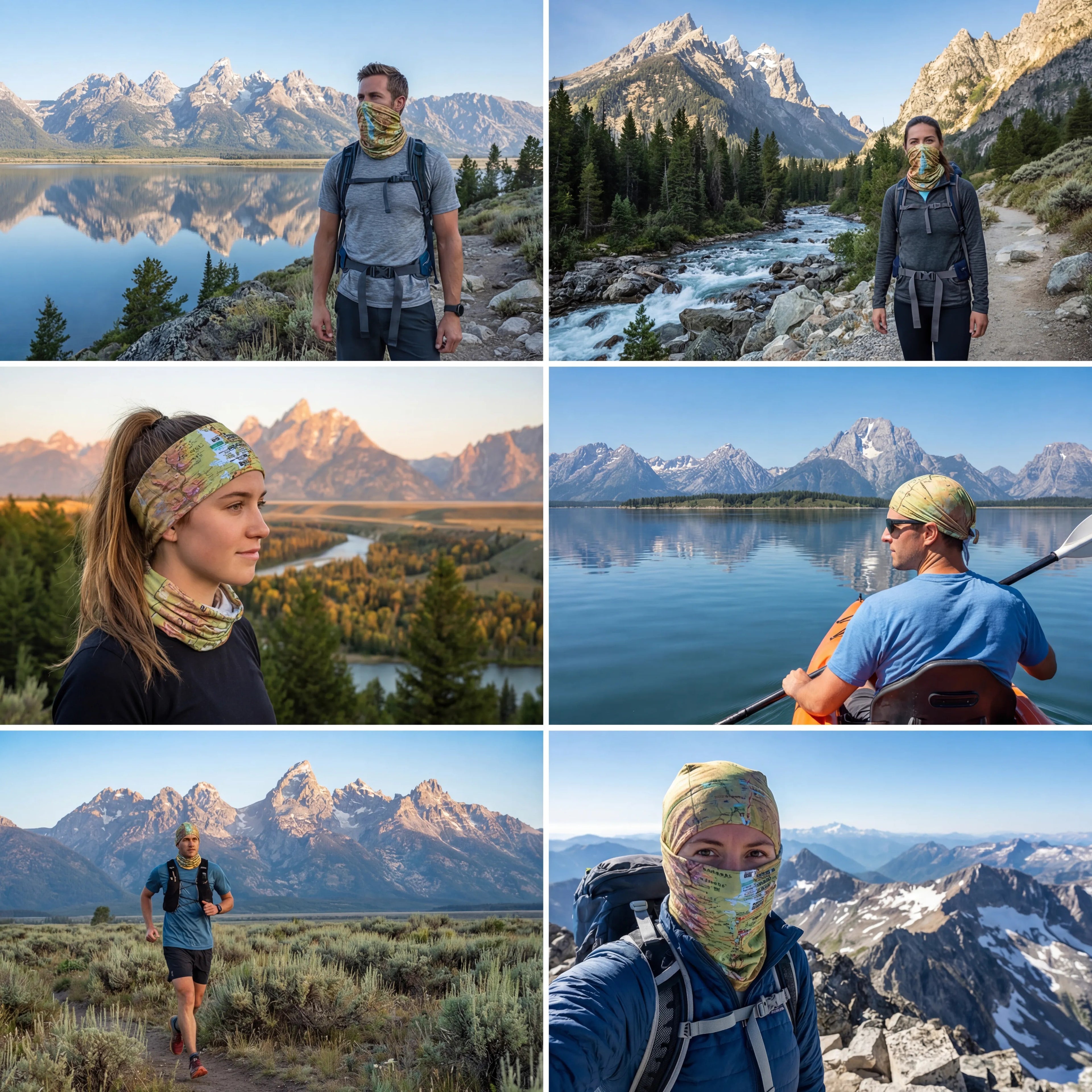 Grand Teton National Park Map X Guard Neck Gaiter