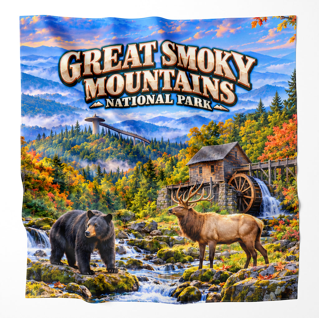 Great Smoky Mountains National Park – Microfiber Map Cloth Bandana