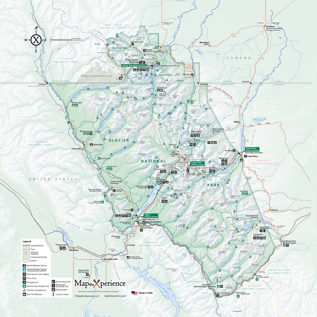 Glacier National Park Map X Guard Neck Gaiter