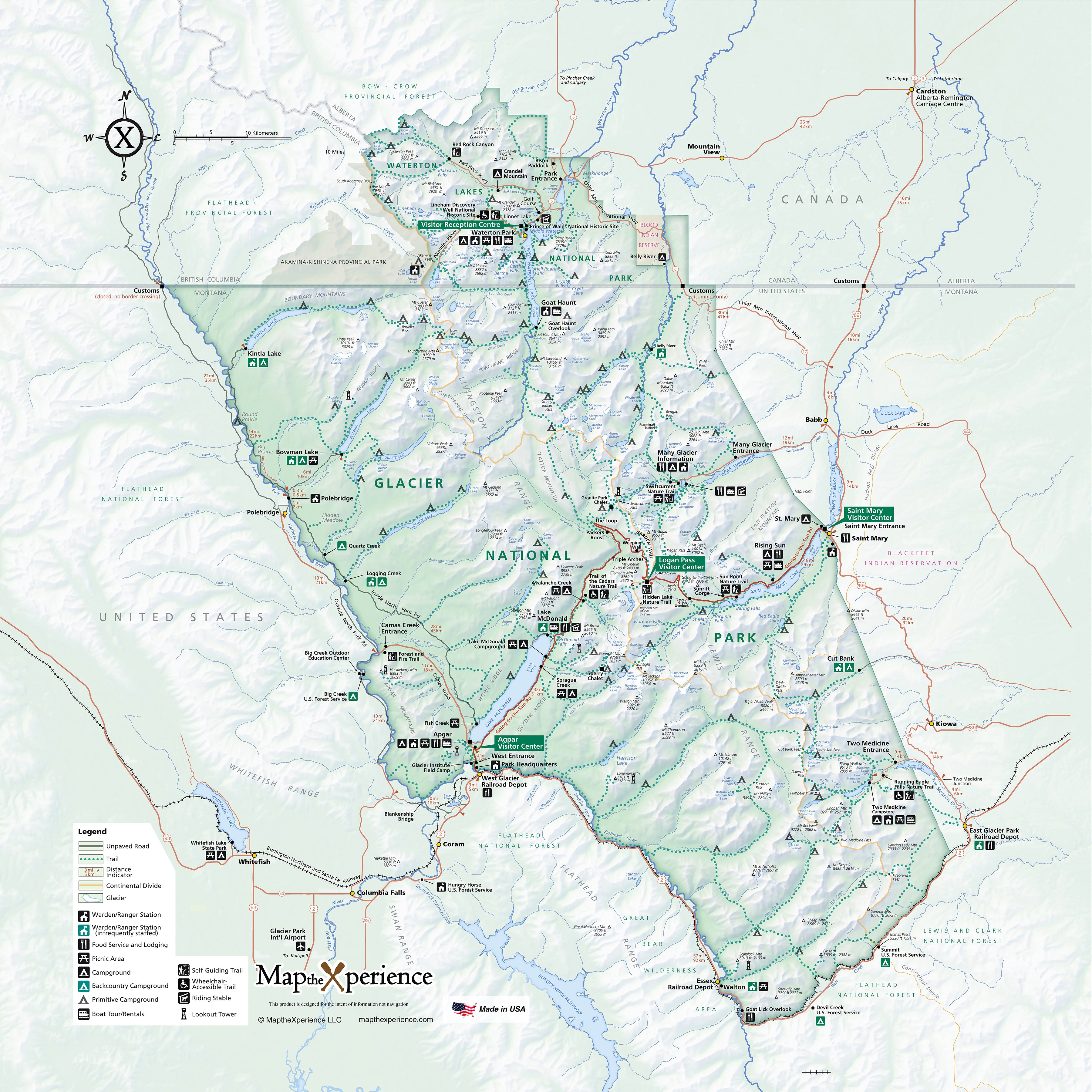 Glacier National Park Map X Guard Neck Gaiter
