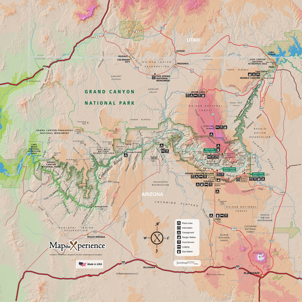 Grand Canyon National Park Map X Guard Neck Gaiter