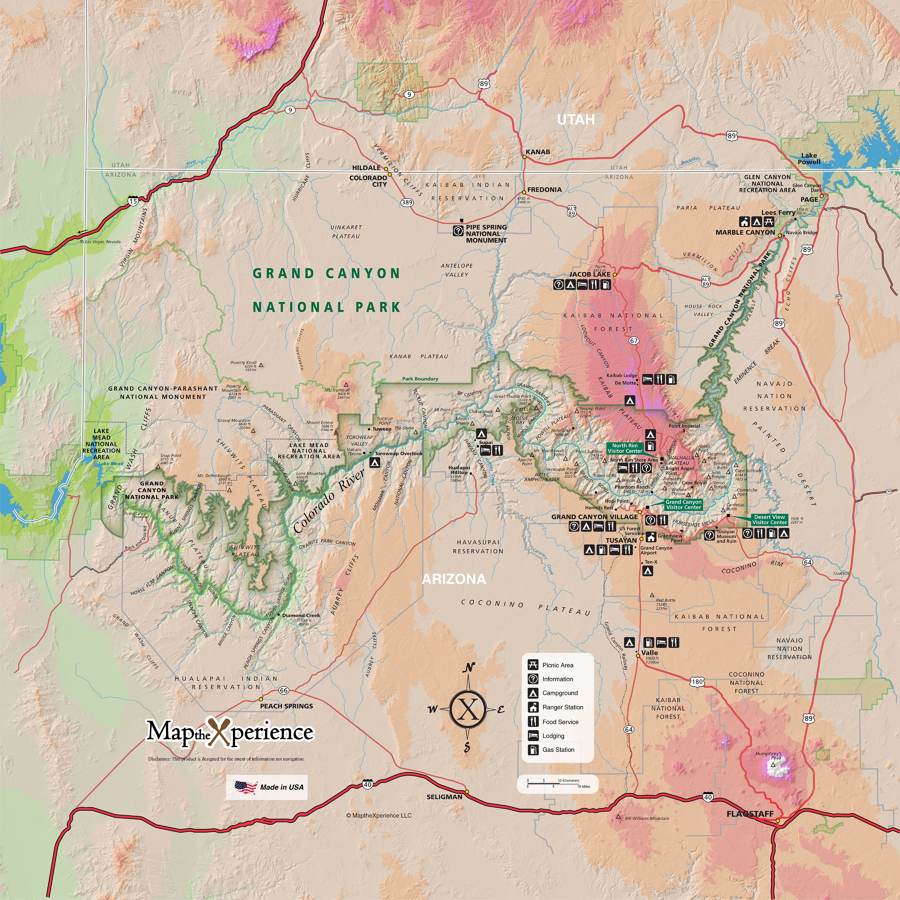 Grand Canyon National Park Map X Guard Neck Gaiter