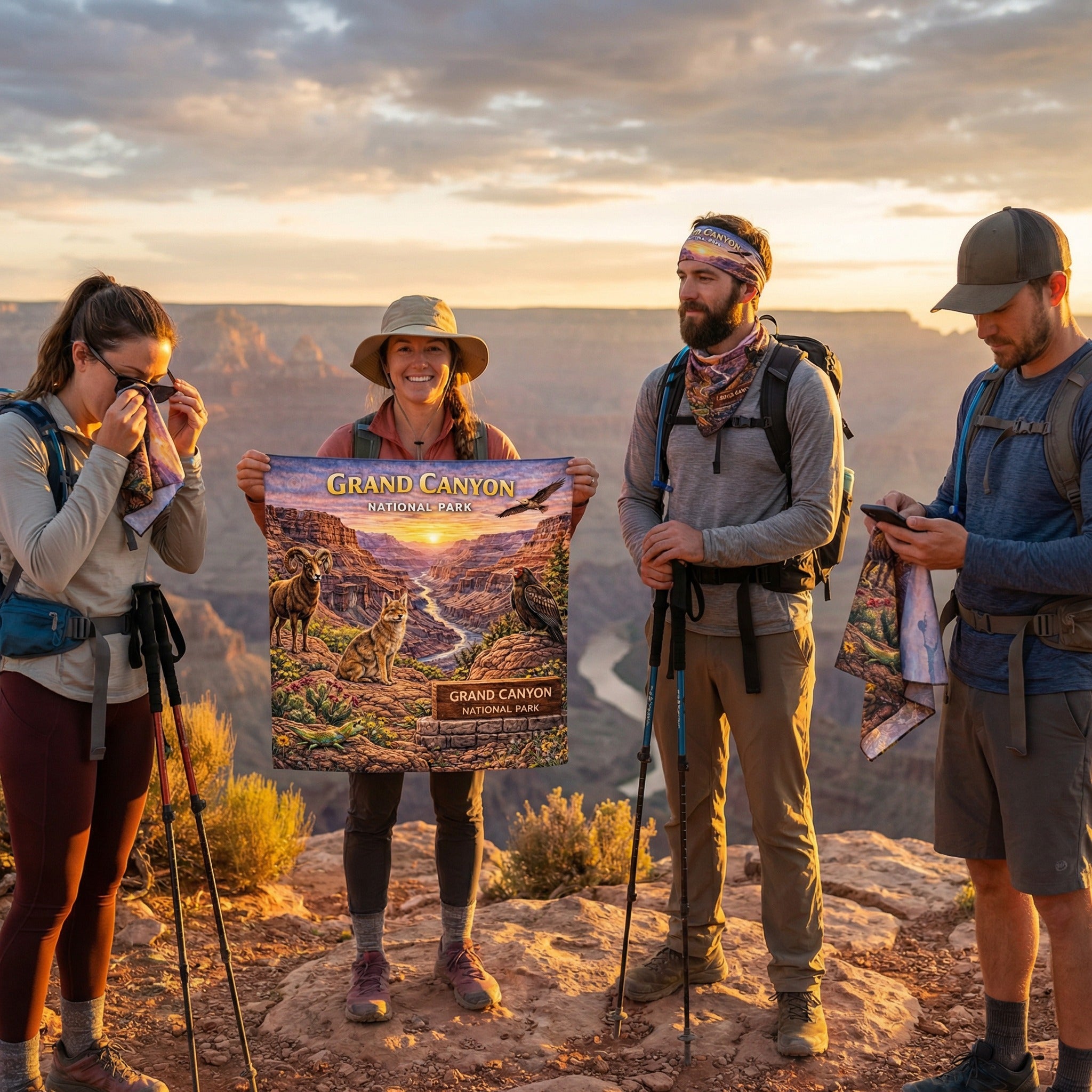 Grand Canyon National Park Handy Map Microfiber Cloth Bandana