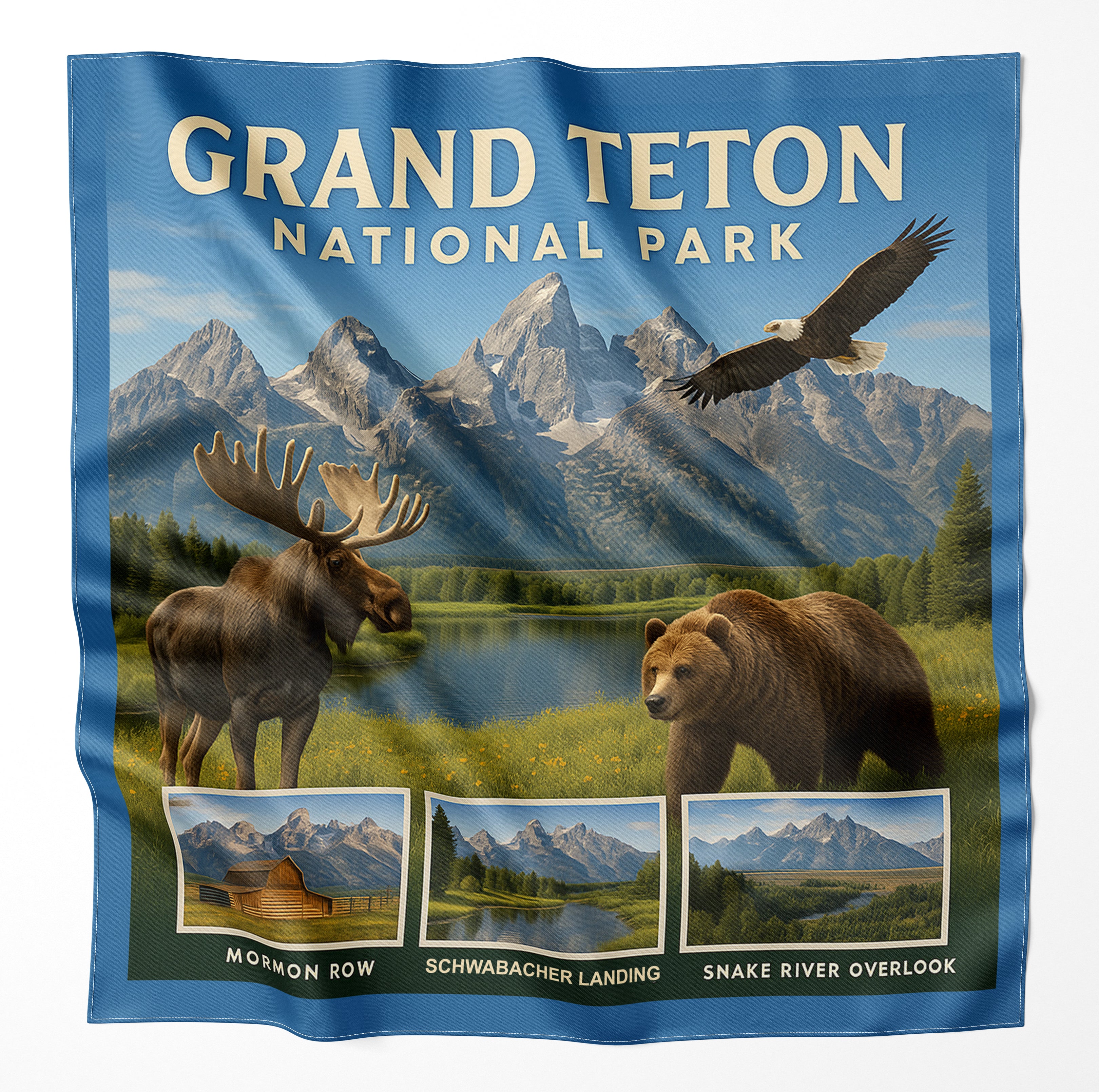 Grand Teton National Park Microfiber Cloth Bandana