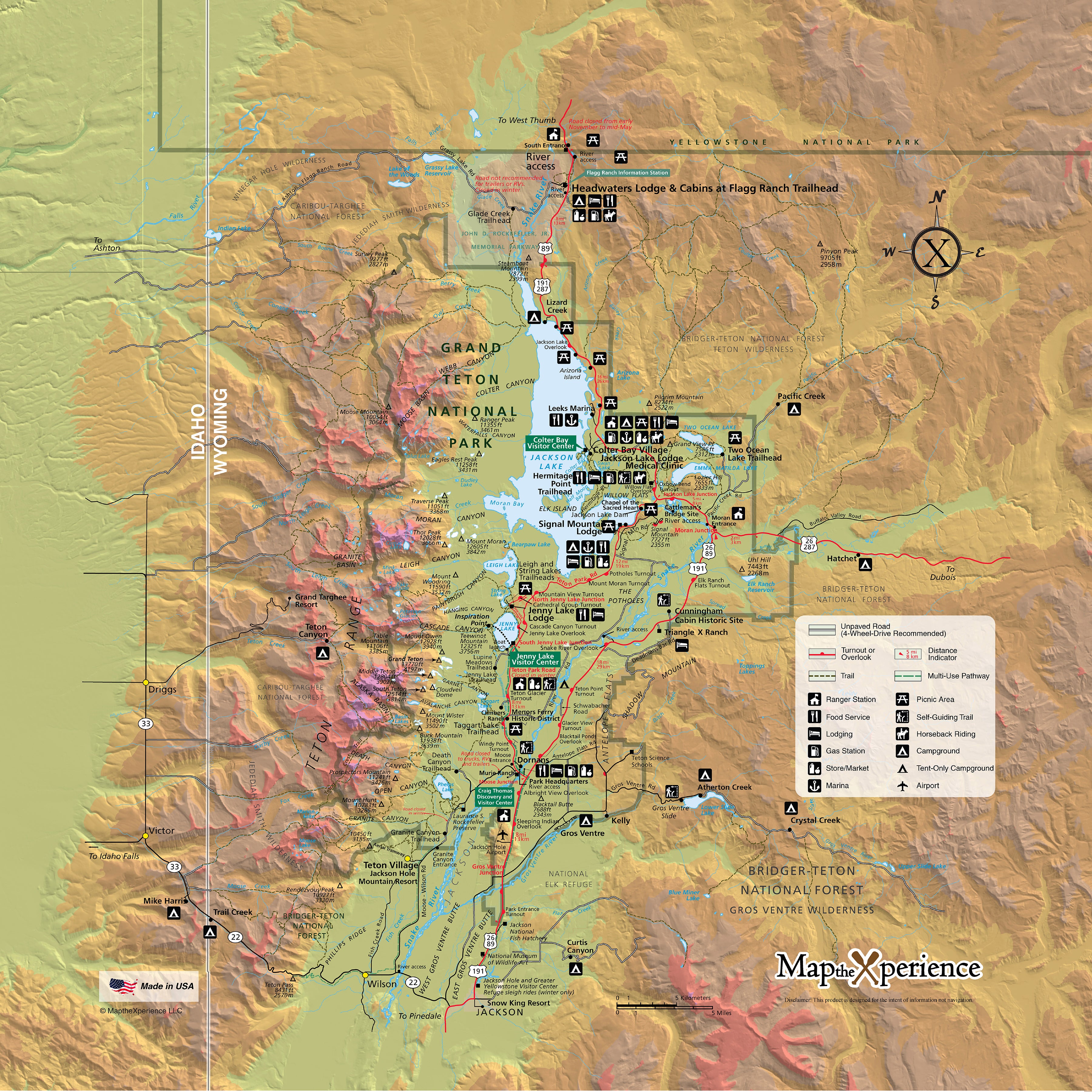 Grand Teton National Park Map X Guard Neck Gaiter