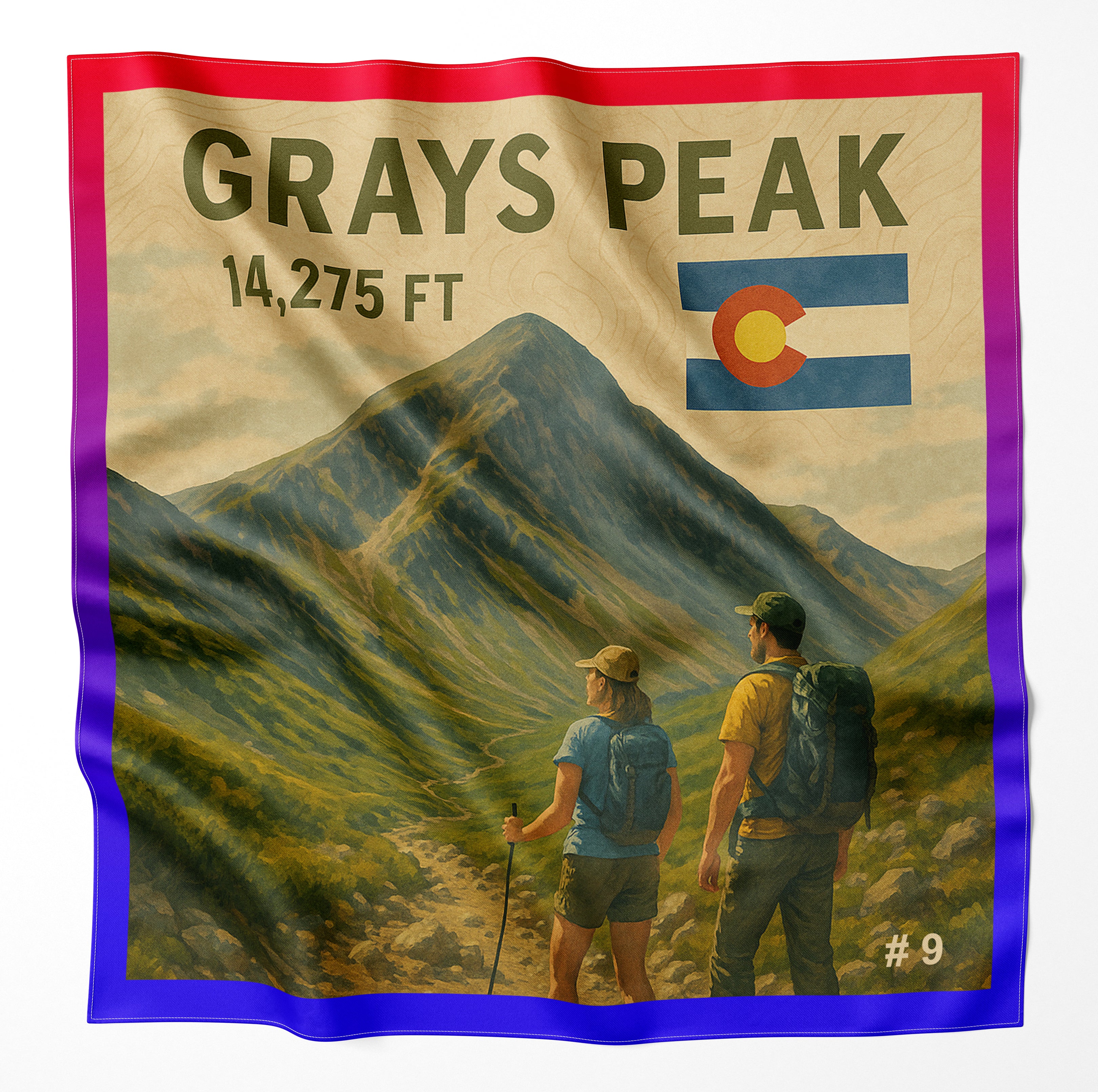 Grays Peak Colorado 14er Microfiber Cloth Bandana