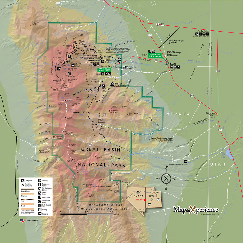 Great Basin National Park Map X Guard Neck Gaiter