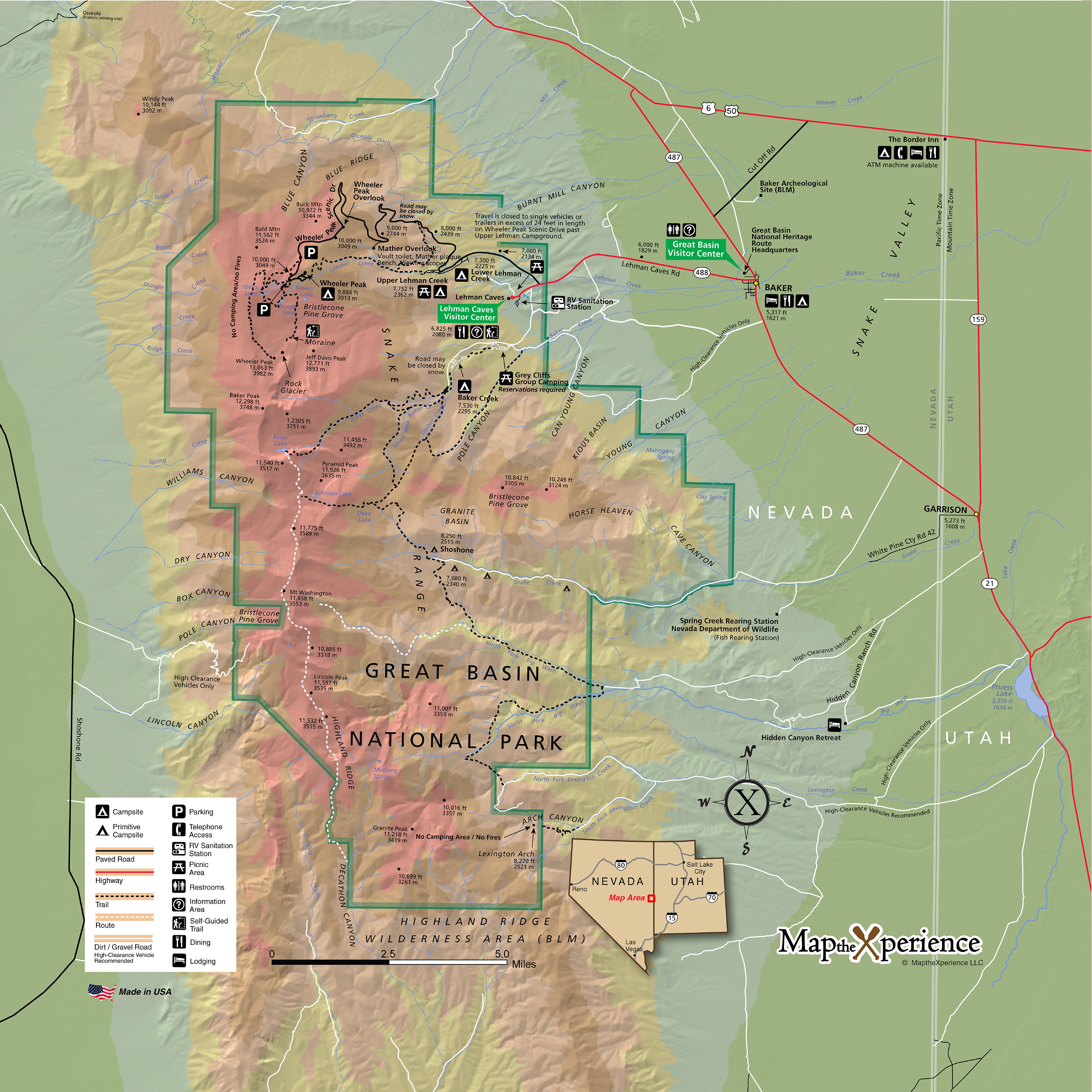 Great Basin National Park Map X Guard Neck Gaiter