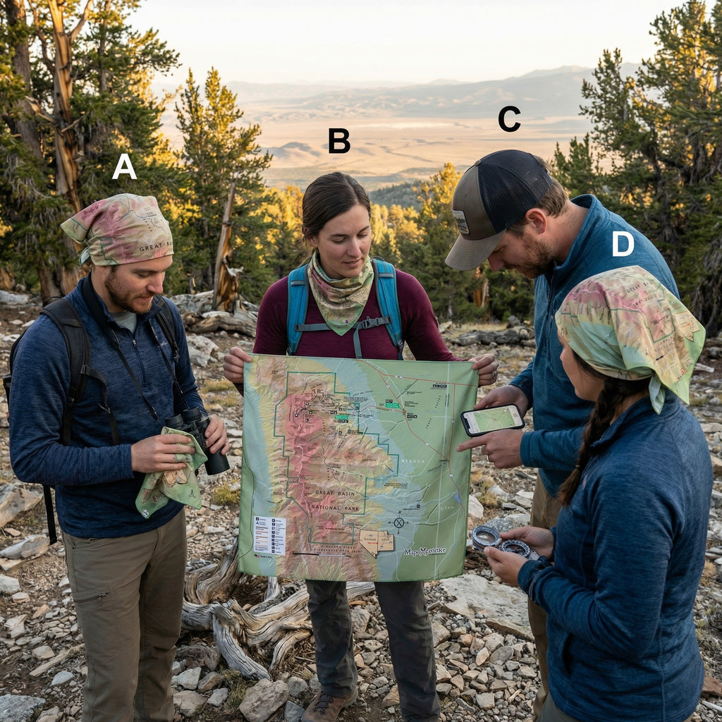 Great Basin National Park Handy Map Microfiber Cloth Bandana