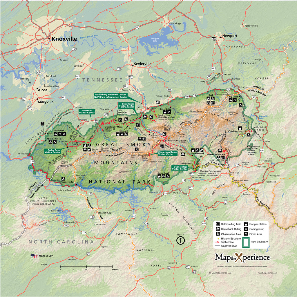 Great Smoky Mountains National Park Map X Guard Neck Gaiter