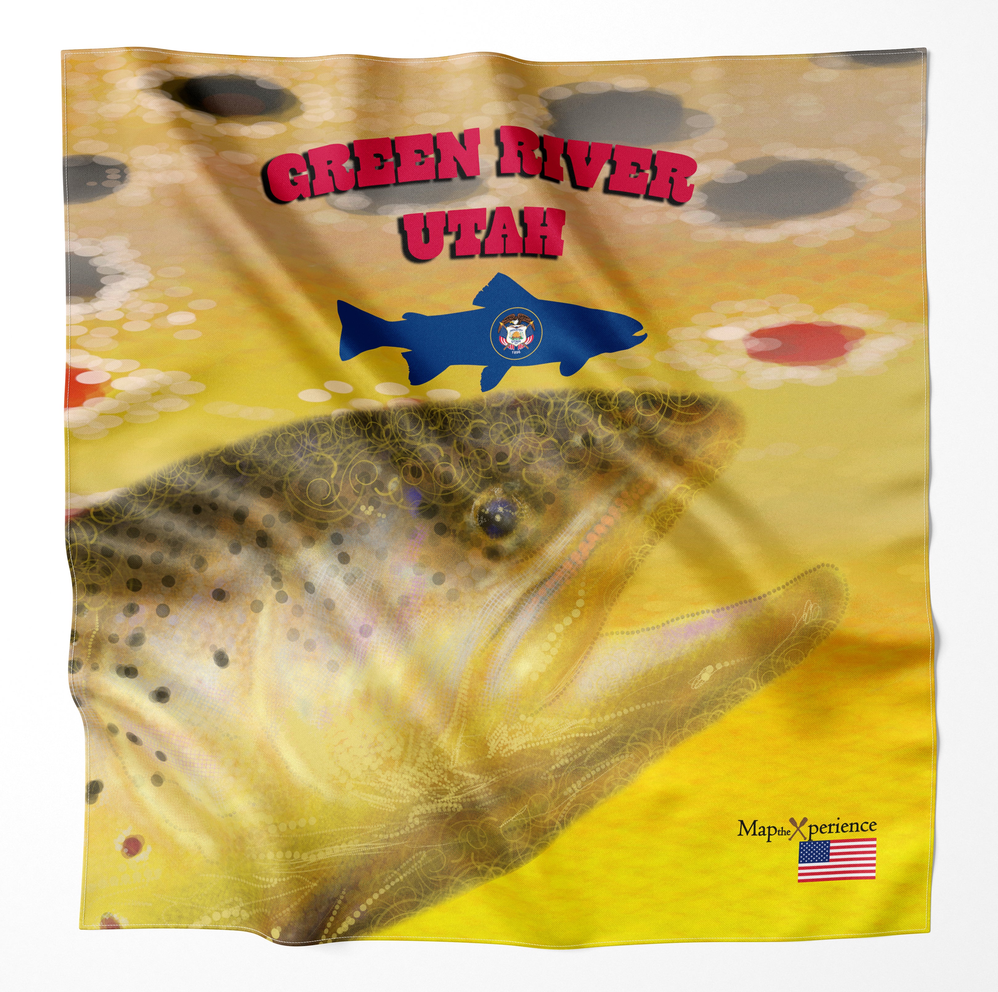 Green River Utah Microfiber Map Bandana