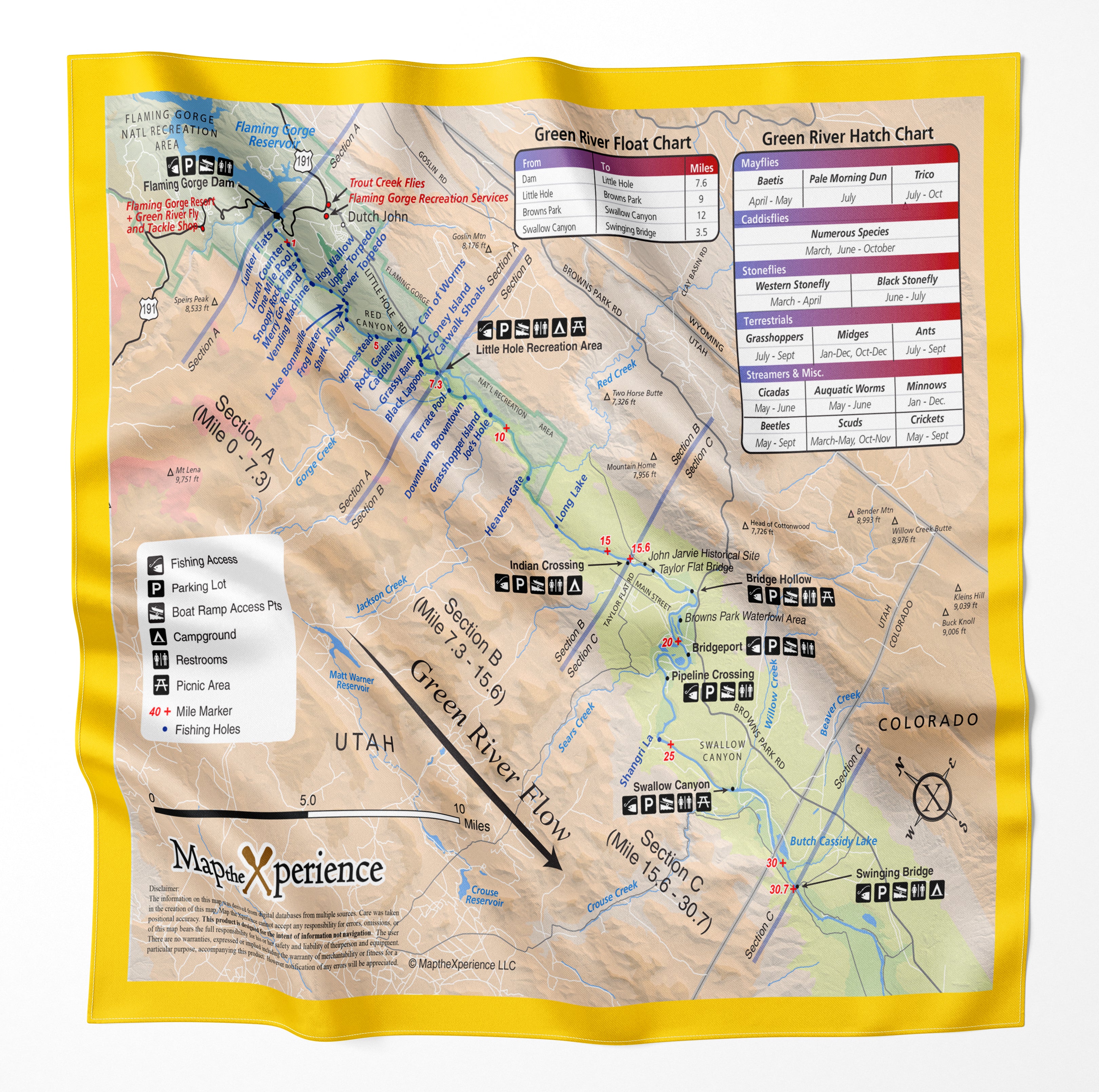 Green River Utah Microfiber Map Bandana