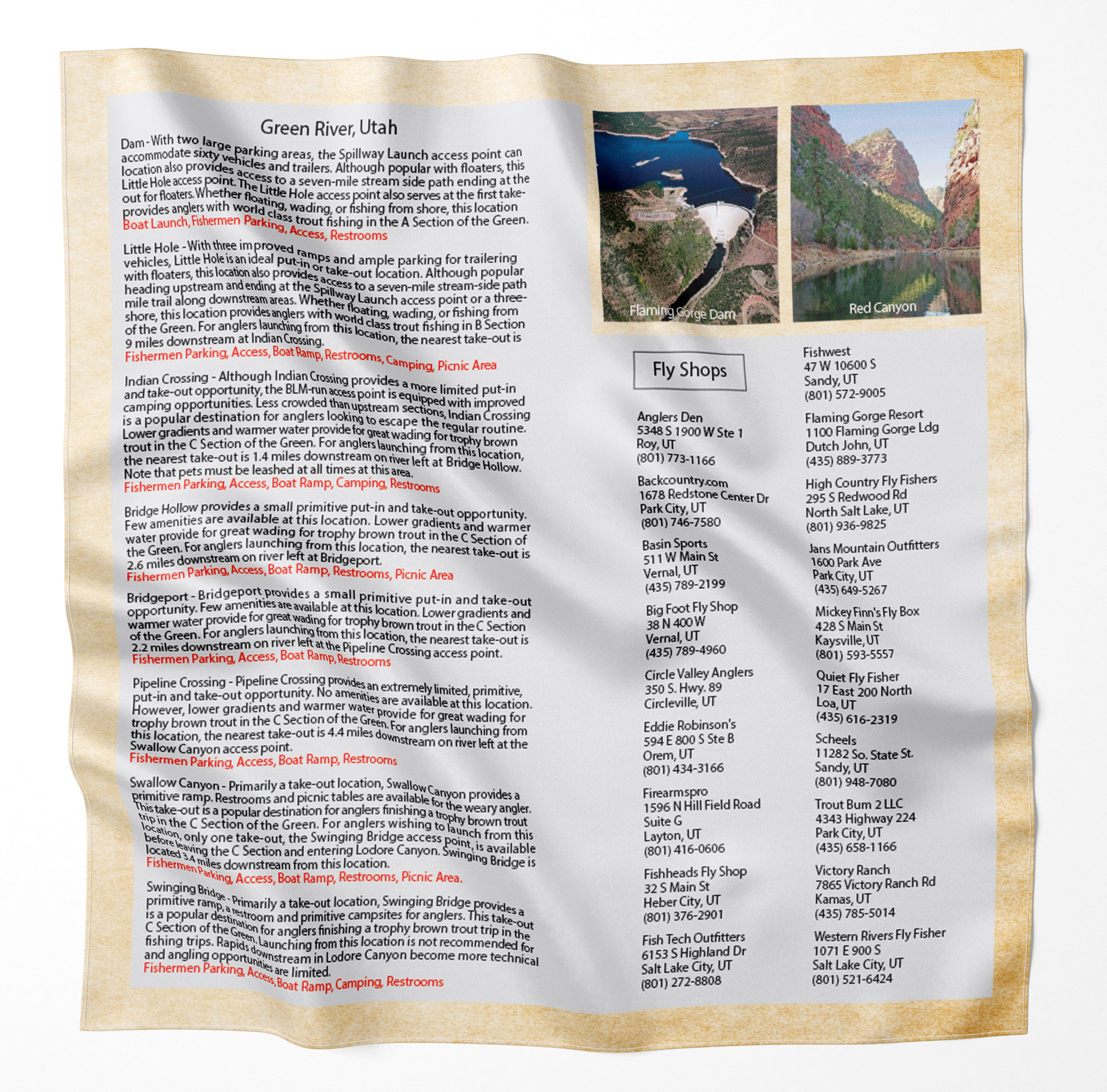 Green River, Utah Microfiber Map Bandana