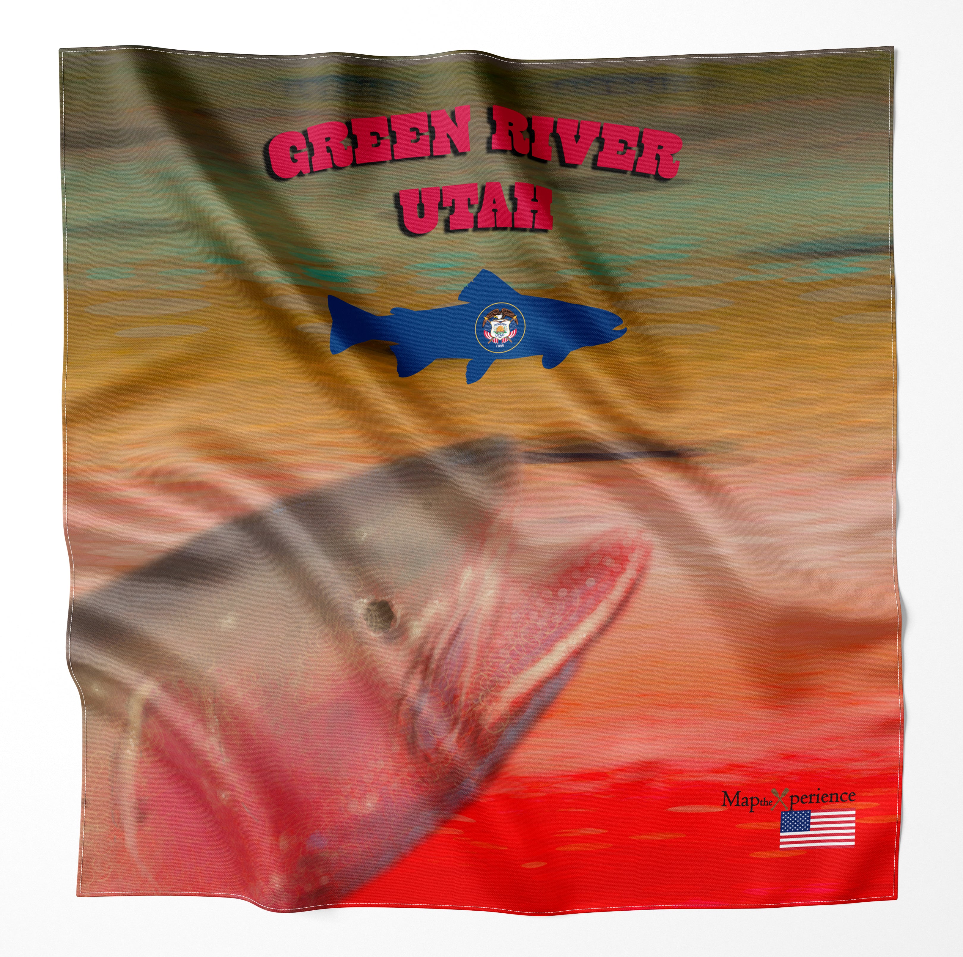 Green River Utah Microfiber Map Bandana