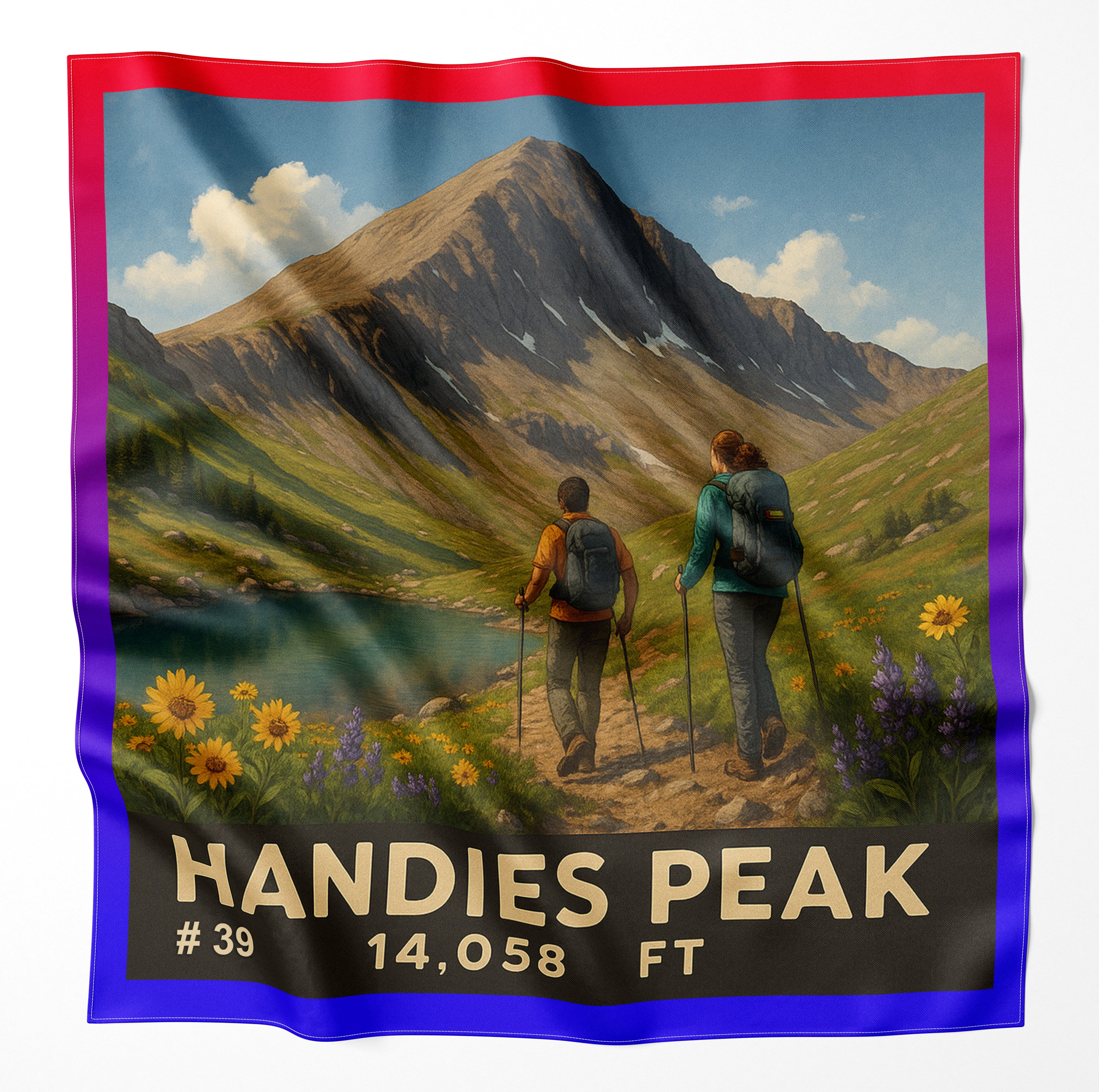 Handies Peak Colorado 14er Microfiber Cloth Bandana