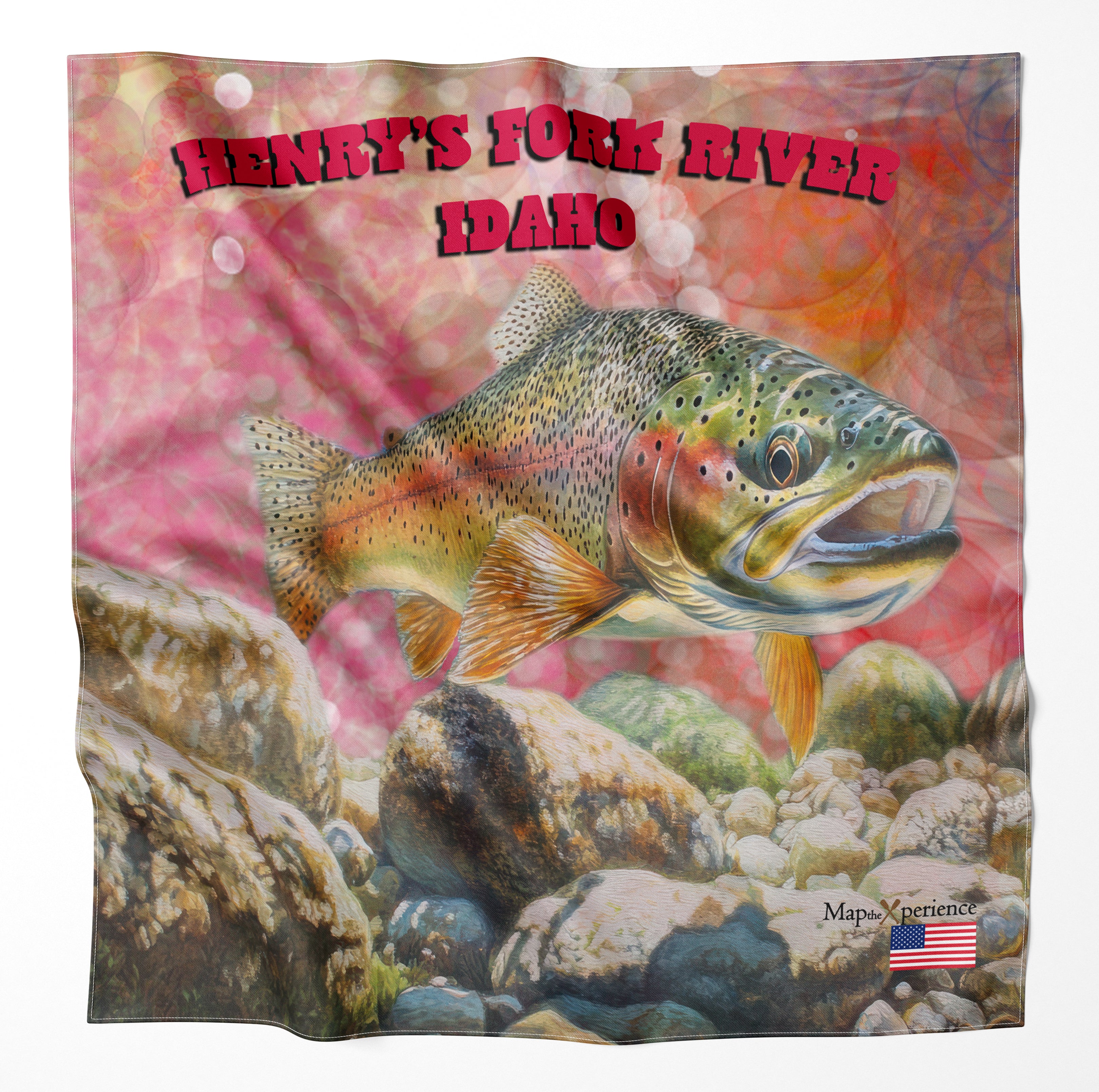 Henry's Fork River Idaho Microfiber Map Bandana