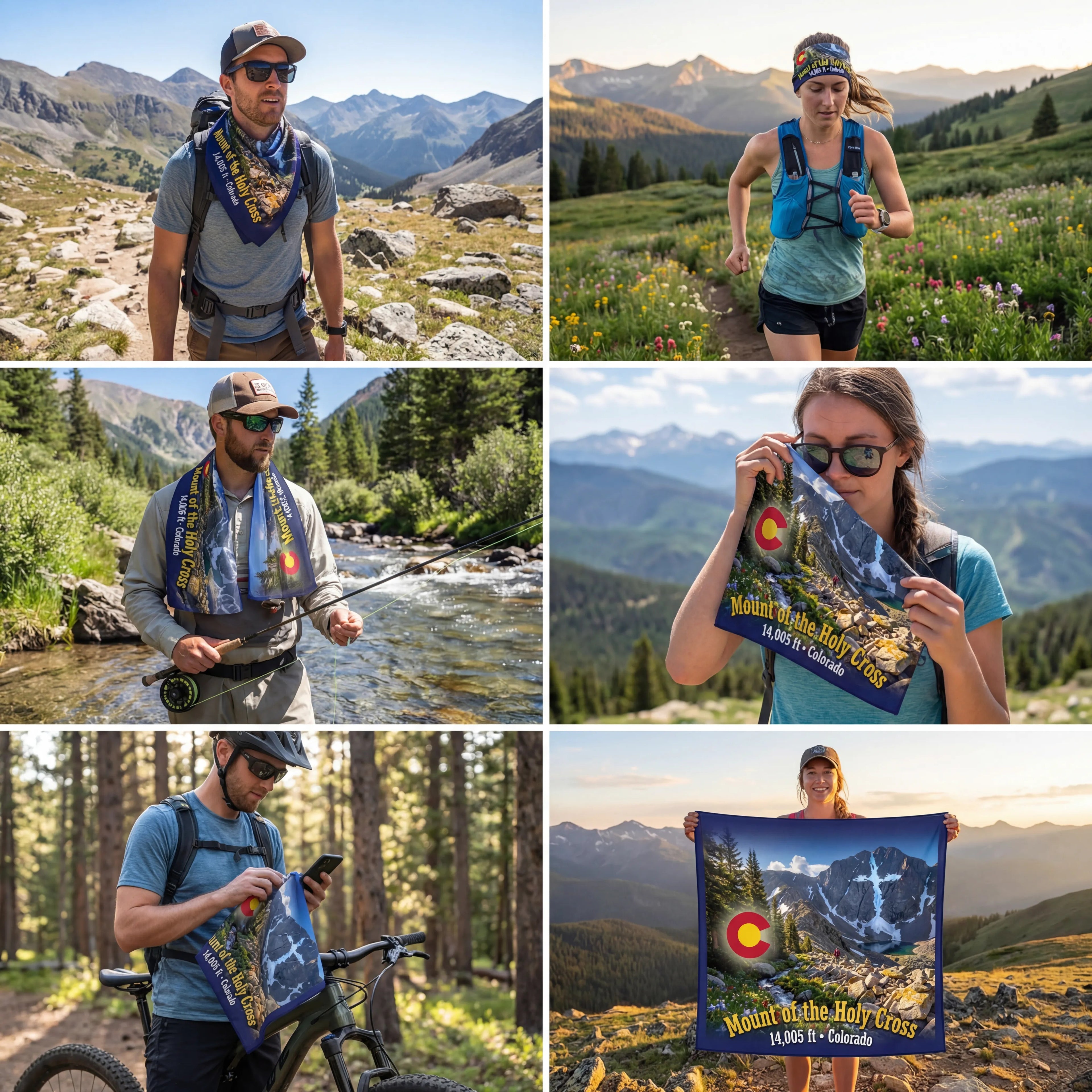 Holy Cross Wilderness Colorado Handy Map Microfiber Cloth Bandana