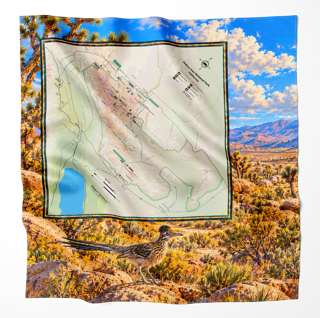 Joshua Tree National Park – Microfiber Map Cloth Bandana