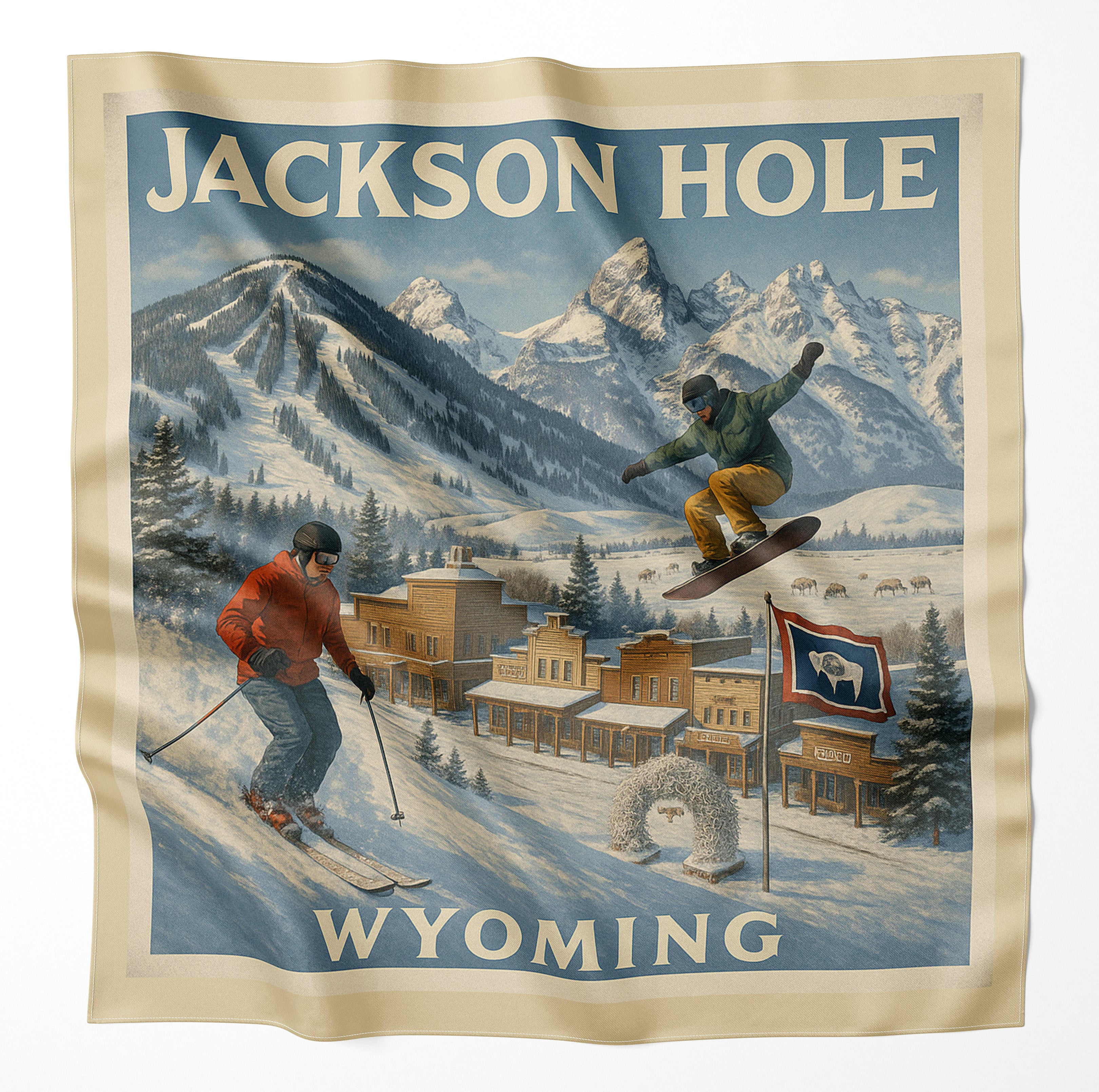 Jackson Hole Wyoming Microfiber Cloth Bandana