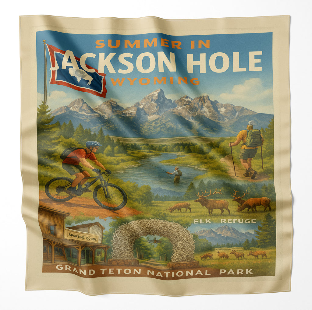 Jackson Hole Wyoming Microfiber Cloth Bandana