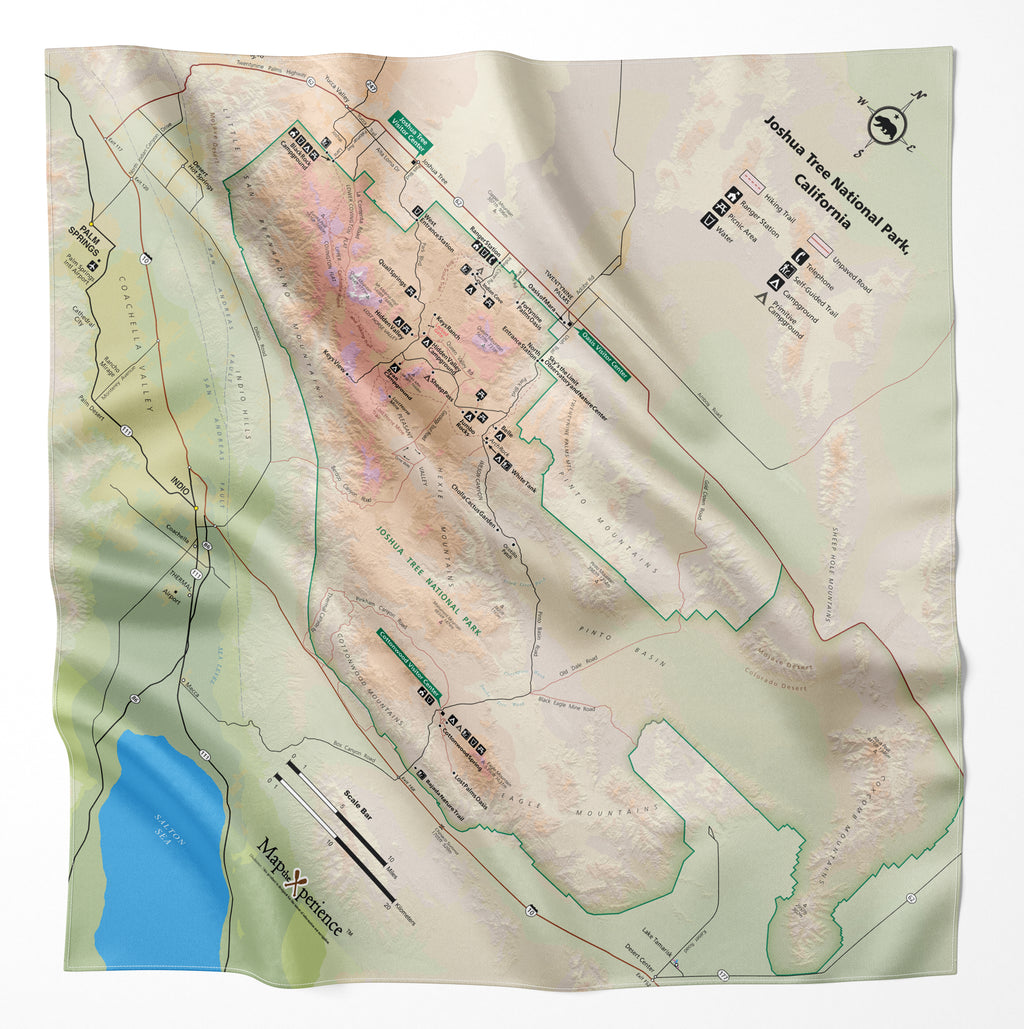 National Park Microfiber Cloth Map Bandana