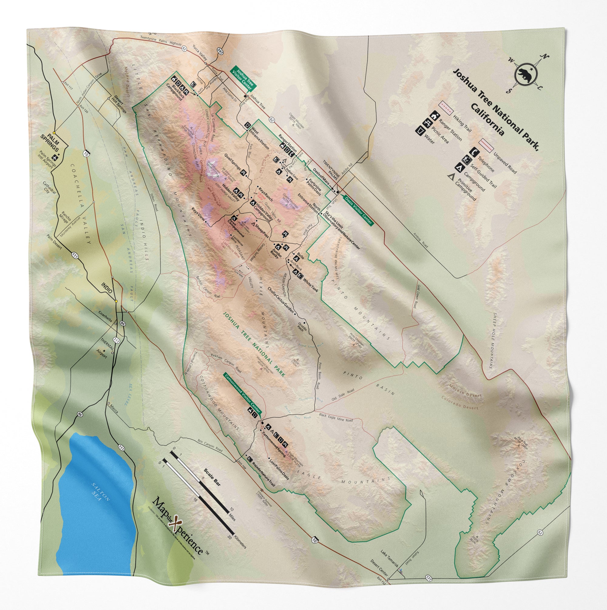 National Park Microfiber Cloth Map Bandana