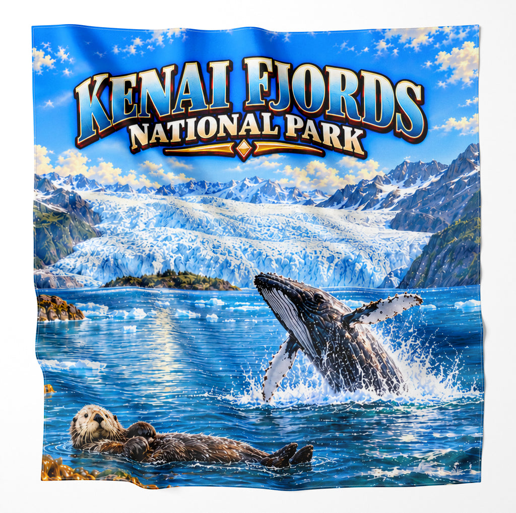 Kenai Fjords National Park – Microfiber Map Cloth Bandana