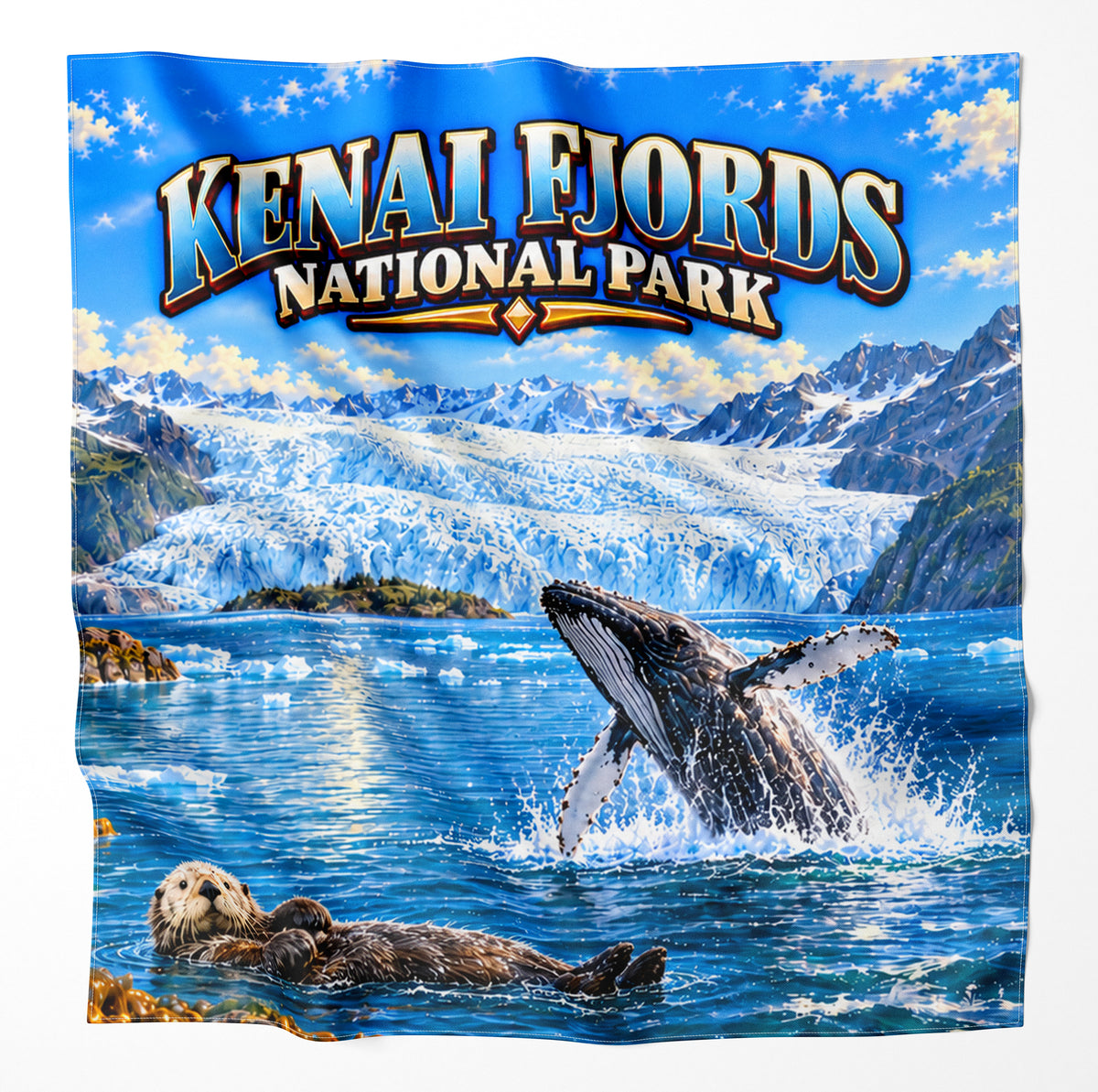 Kenai Fjords National Park – Microfiber Map Cloth Bandana
