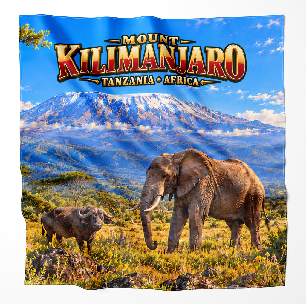 Mount Kilimanjaro Africa – Microfiber Map Cloth Bandana