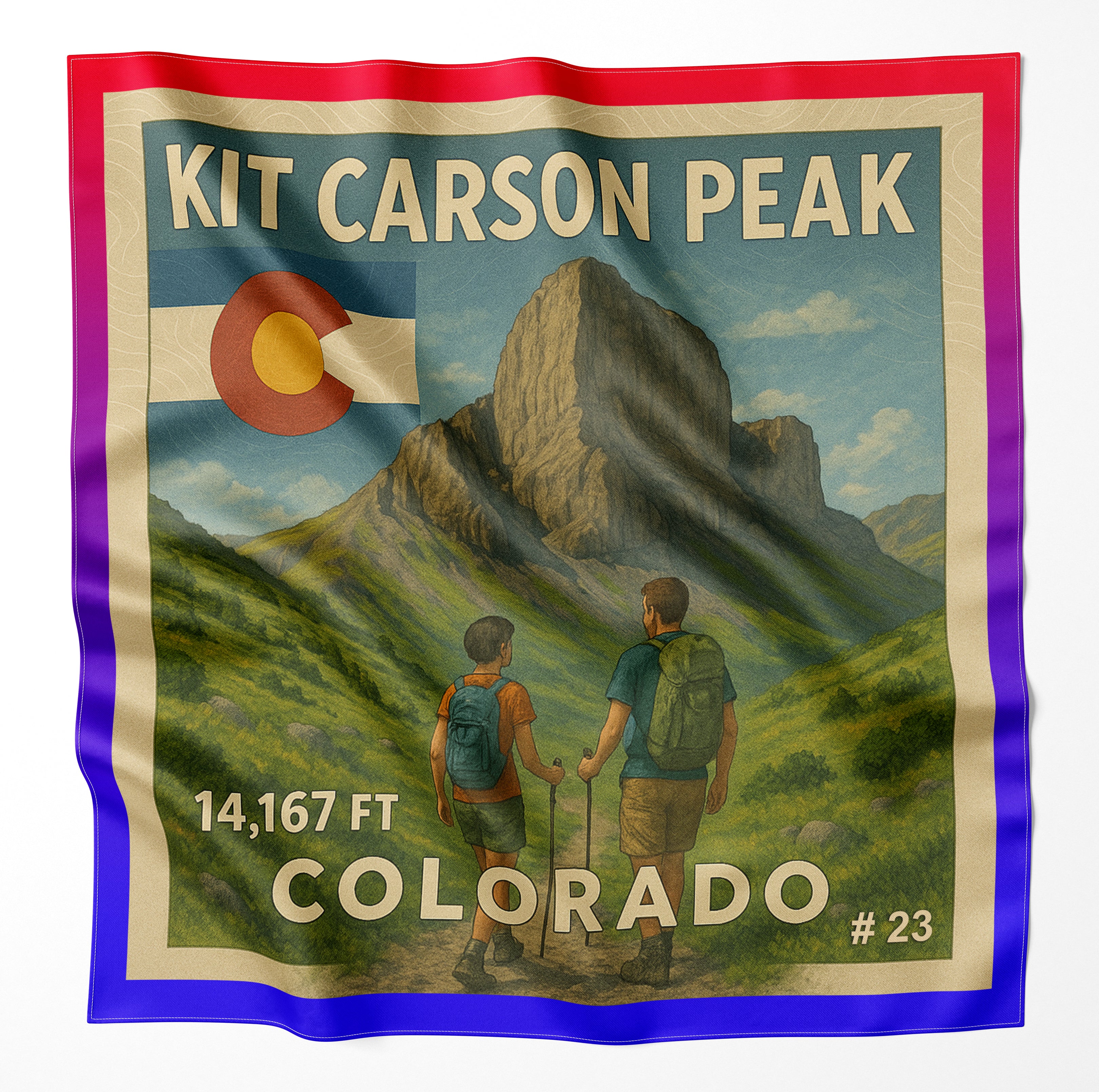 Kit Carson Peak Colorado 14er Microfiber Cloth Bandana