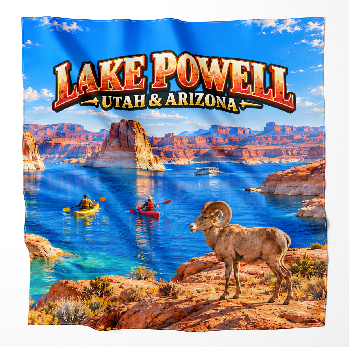 Lake Powell Utah & Arizona – Microfiber Map Cloth Bandana
