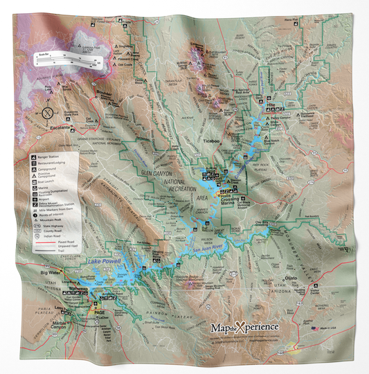 Lake Powell Microfiber Map Bandana