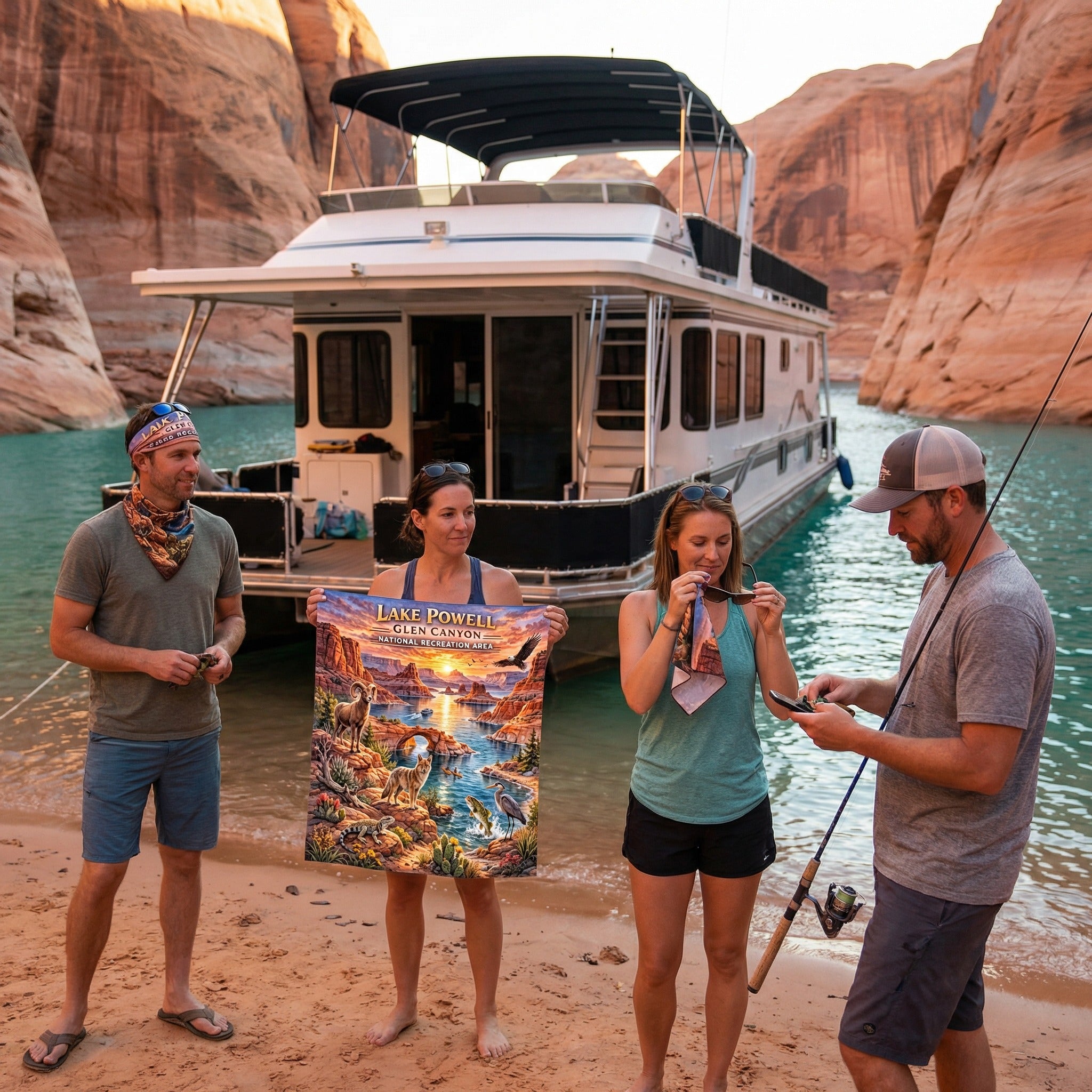 Lake Powell Handy Map Microfiber Cloth Bandana