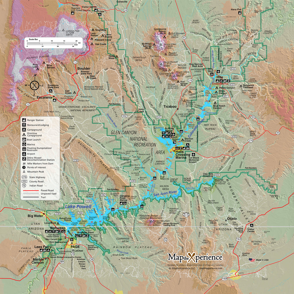 Lake Powell Park Map X Guard Neck Gaiter