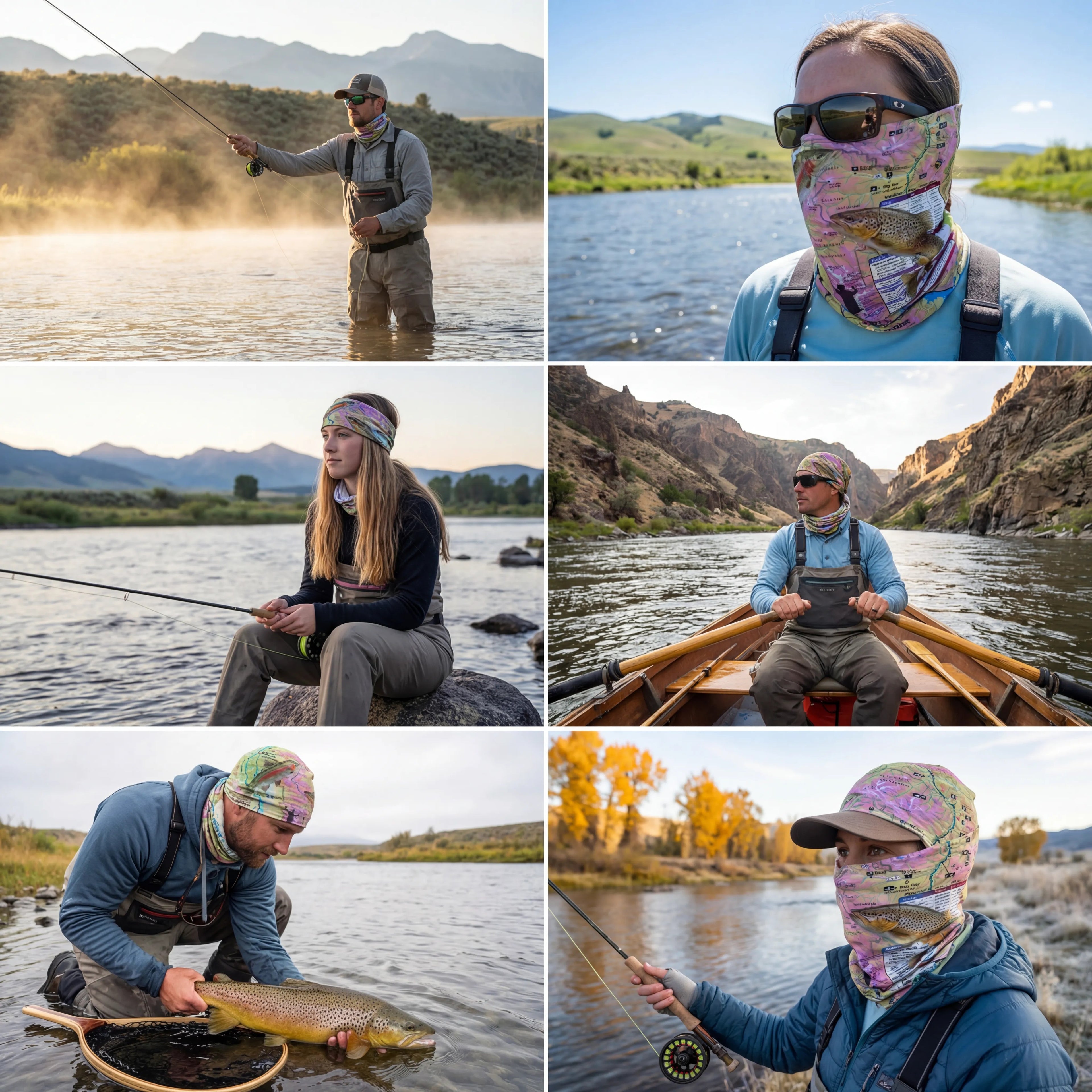 Madison River Montana Map X Guard Neck Gaiter