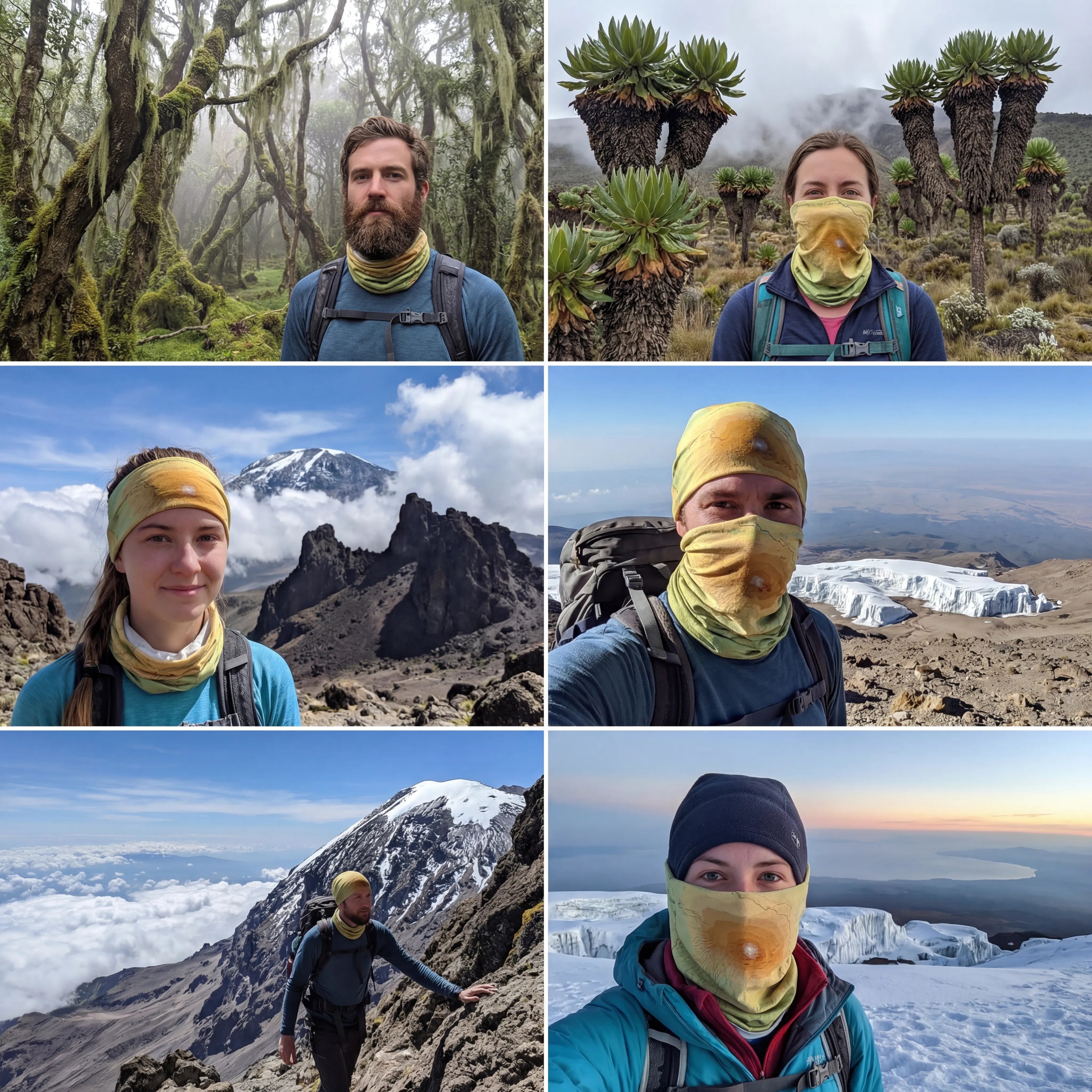 Mount Kilimanjaro Map X Guard Neck Gaiter