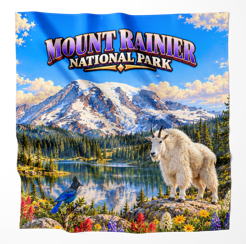 Mount Rainier National Park – Microfiber Map Cloth Bandana