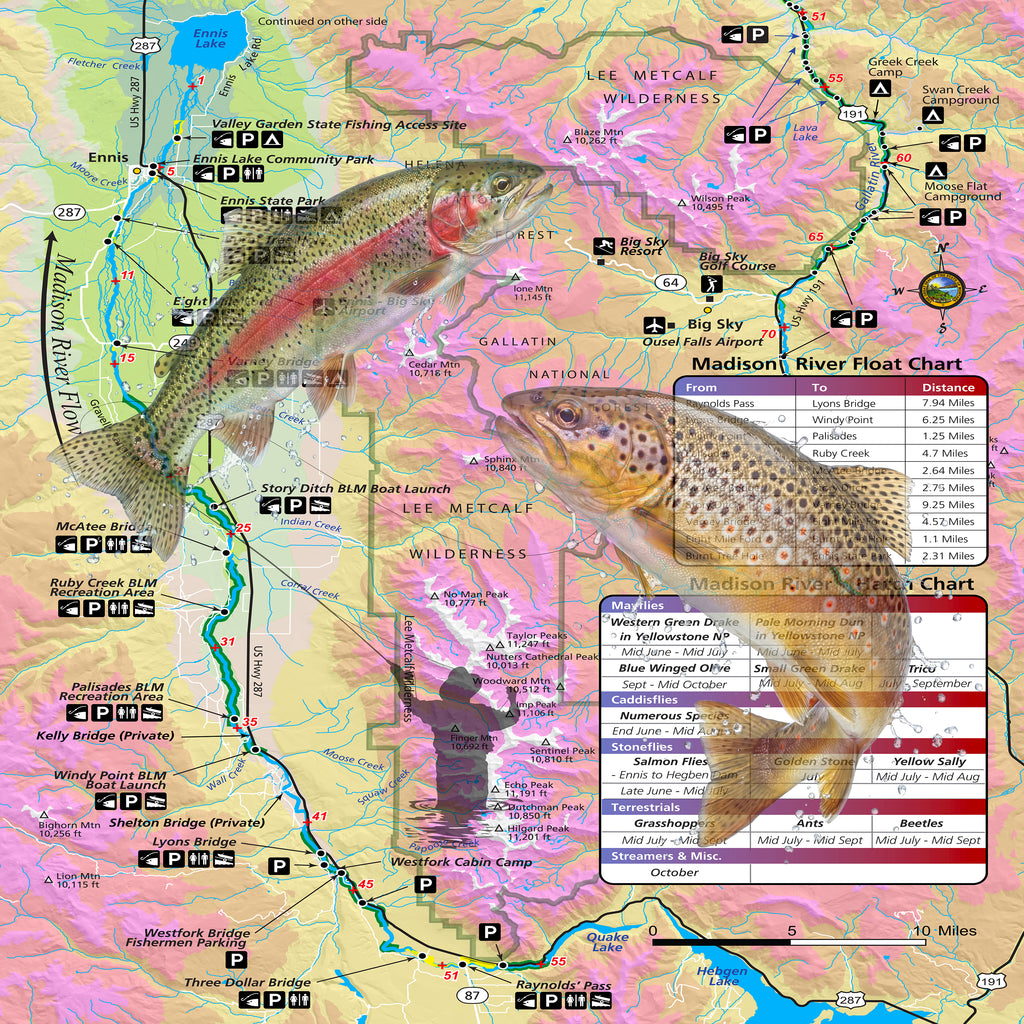 Madison River Montana Map X Guard Neck Gaiter