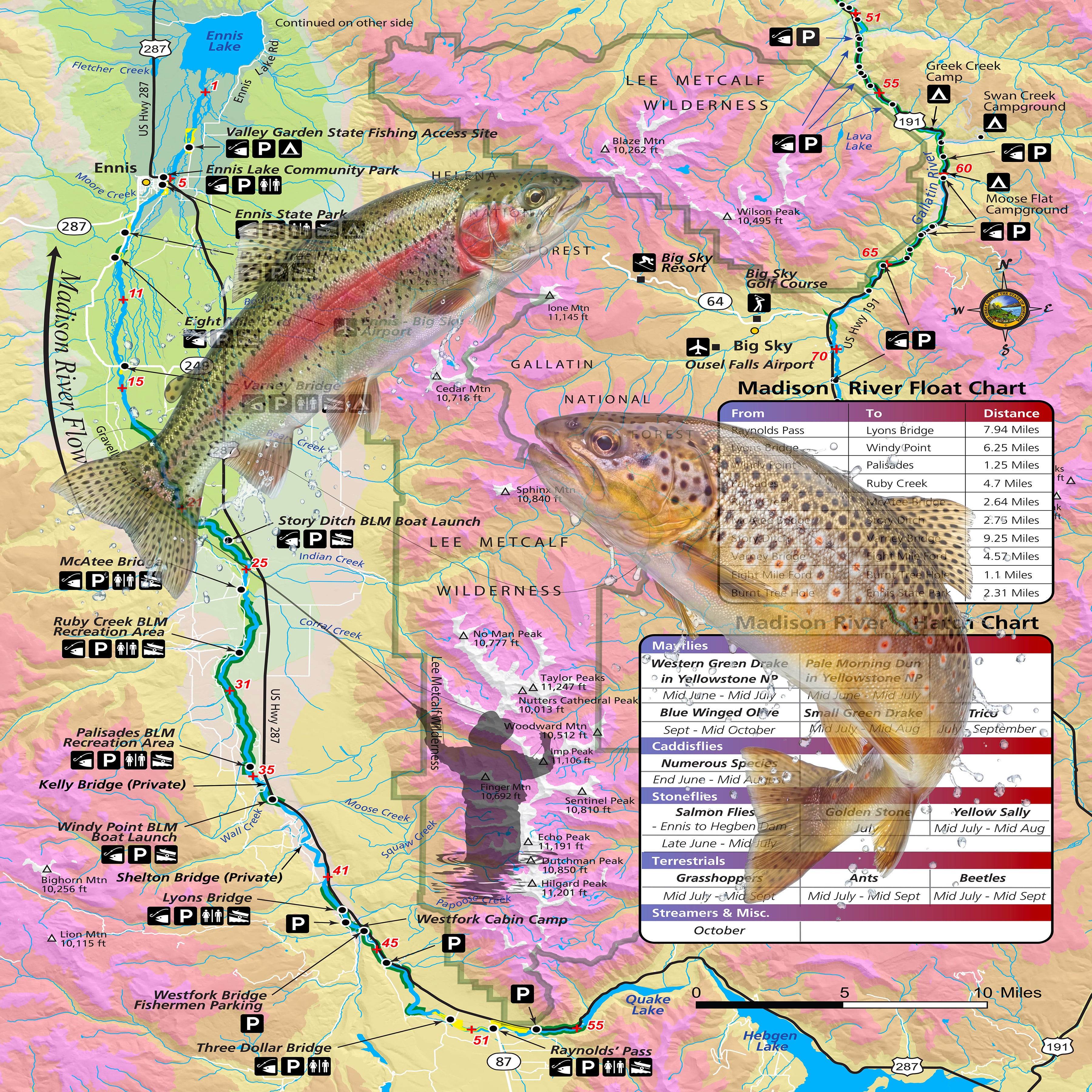 Madison River Montana Map X Guard Neck Gaiter