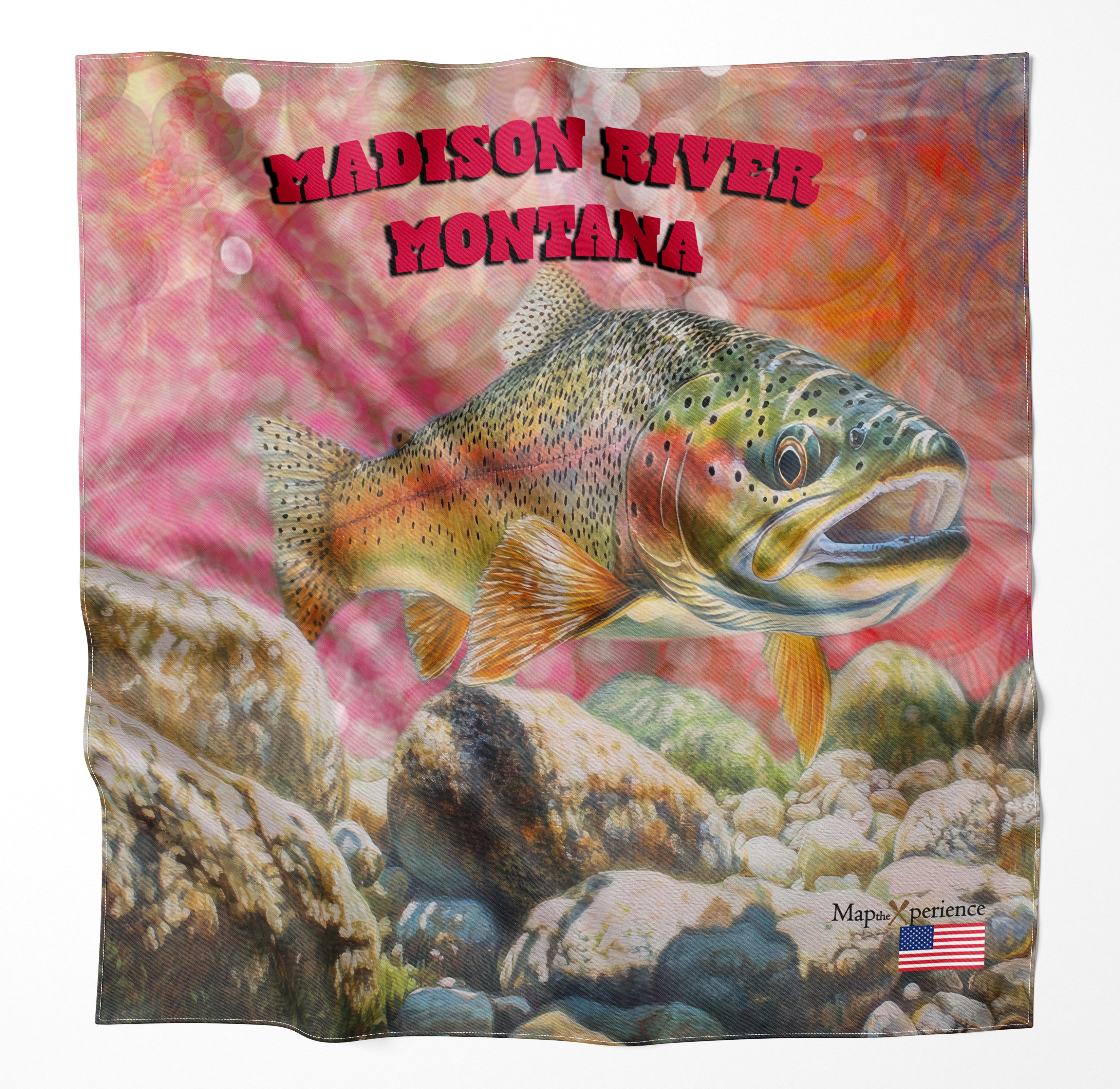 Madison River Montana Microfiber Map Bandana